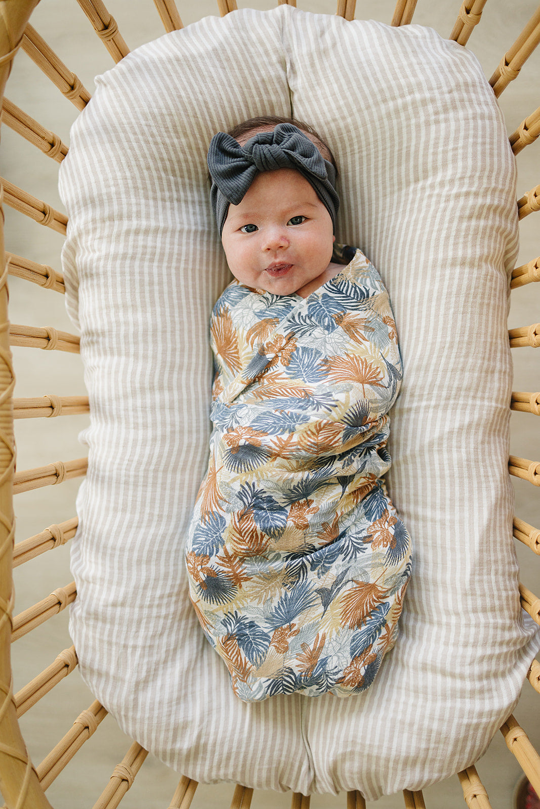 Paradise Palms Muslin Swaddle Blanket Mebie Baby