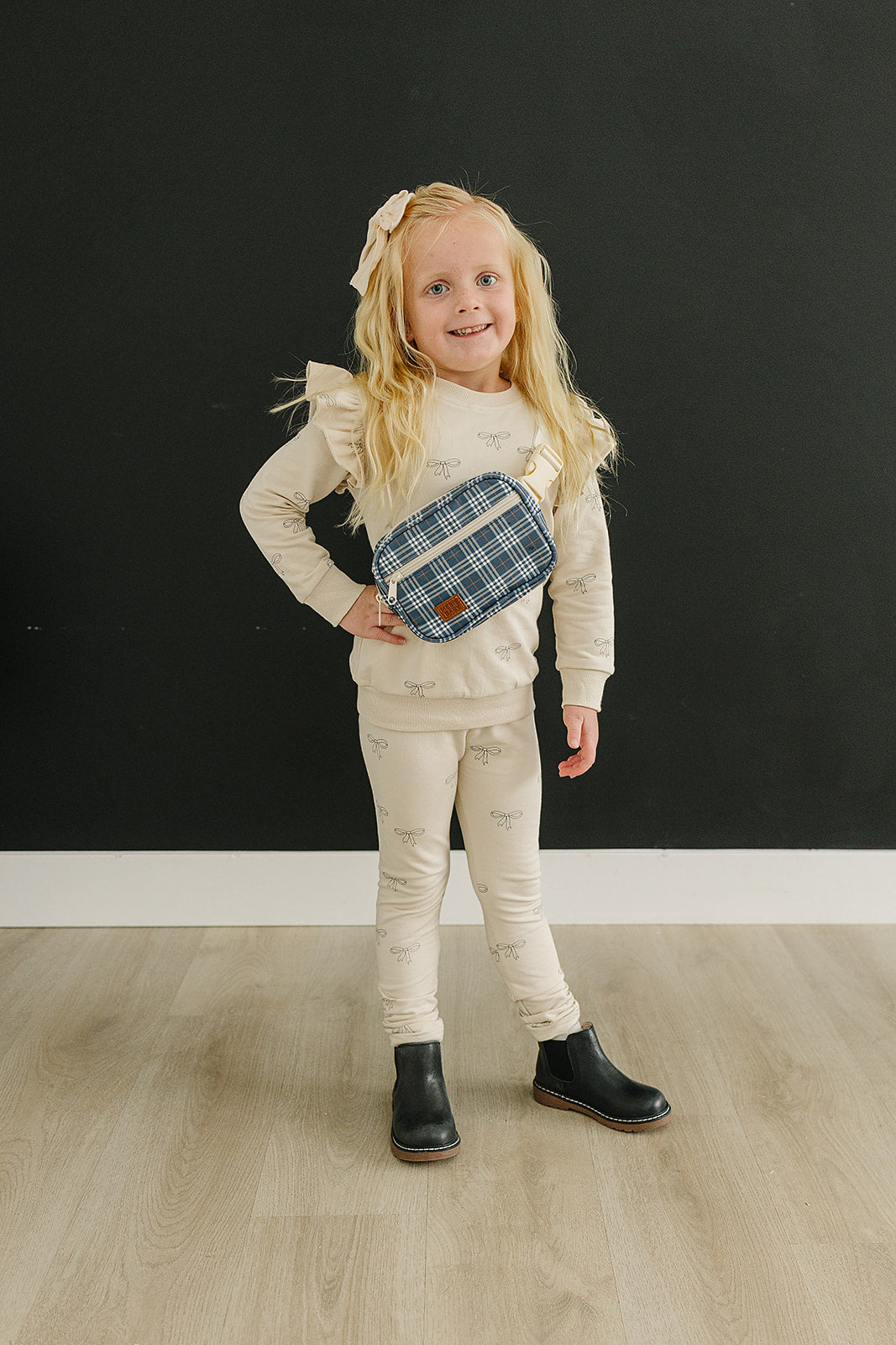 Navy Plaid Mini Fanny Pack  Mebie Baby