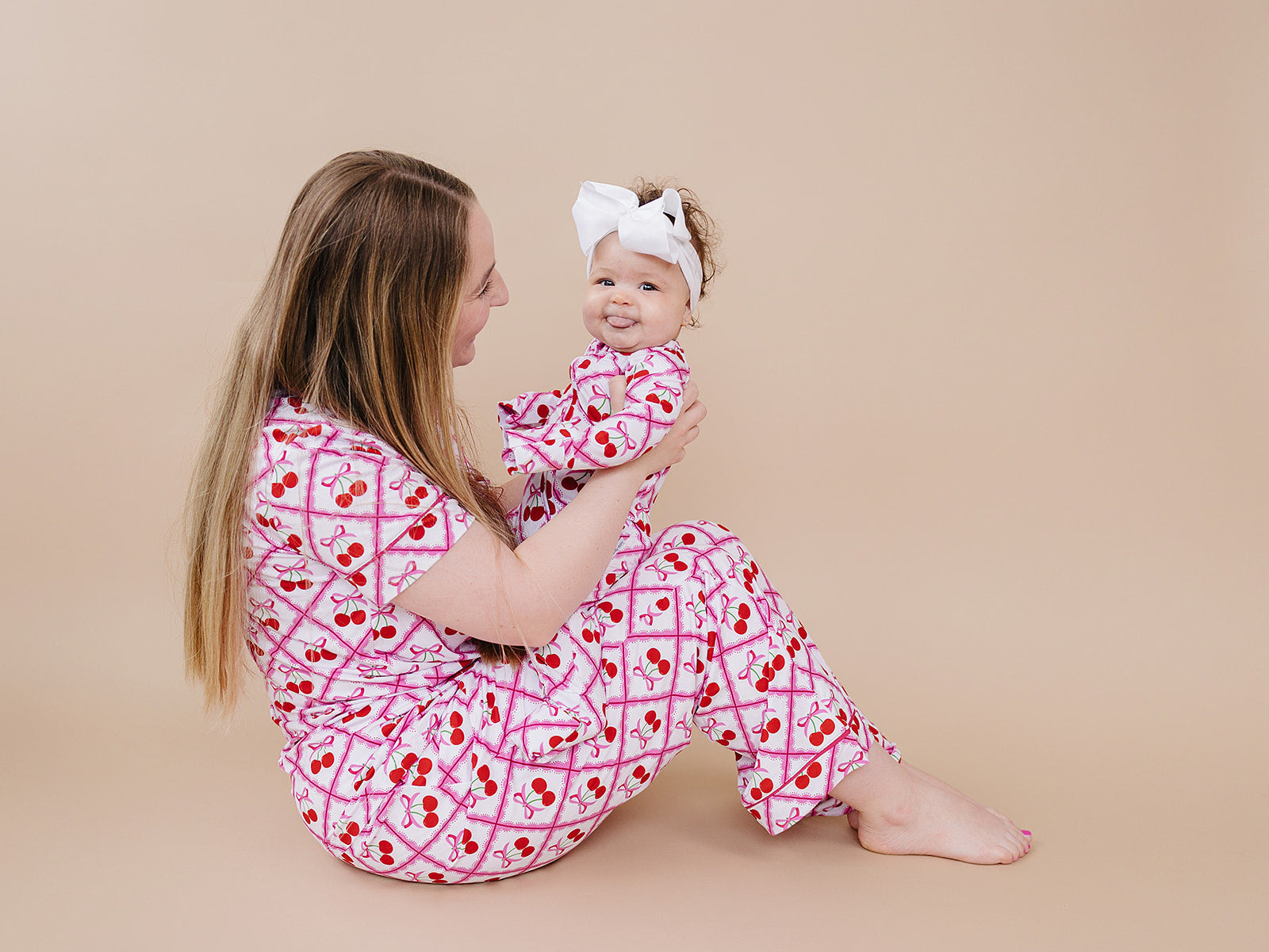 Bamboo Zip Romper | Cherry Bow