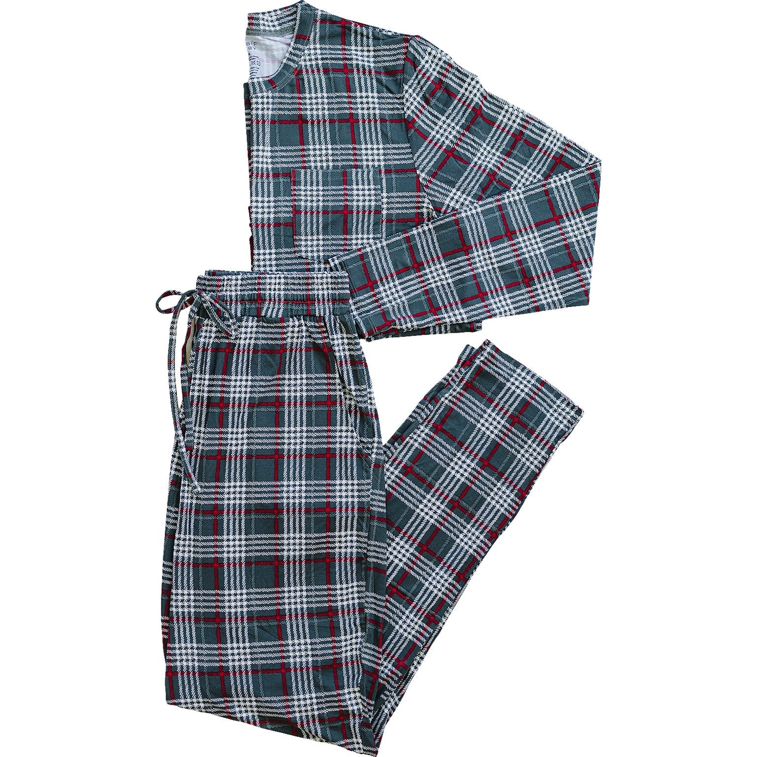 Green Plaid Bamboo Cozy Set Adult Men Mebie Baby