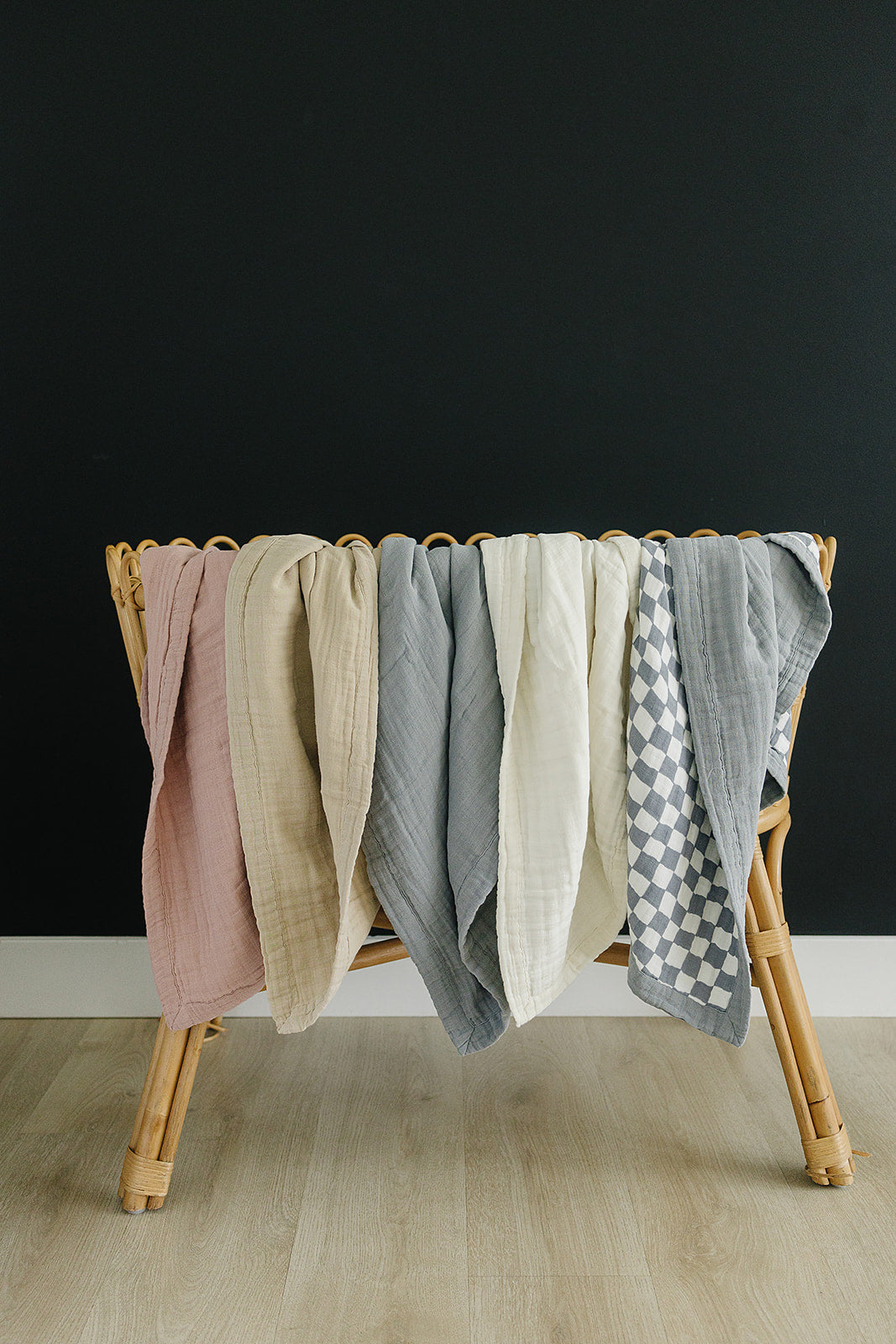 Dusty Blue Muslin Quilt Mebie Baby