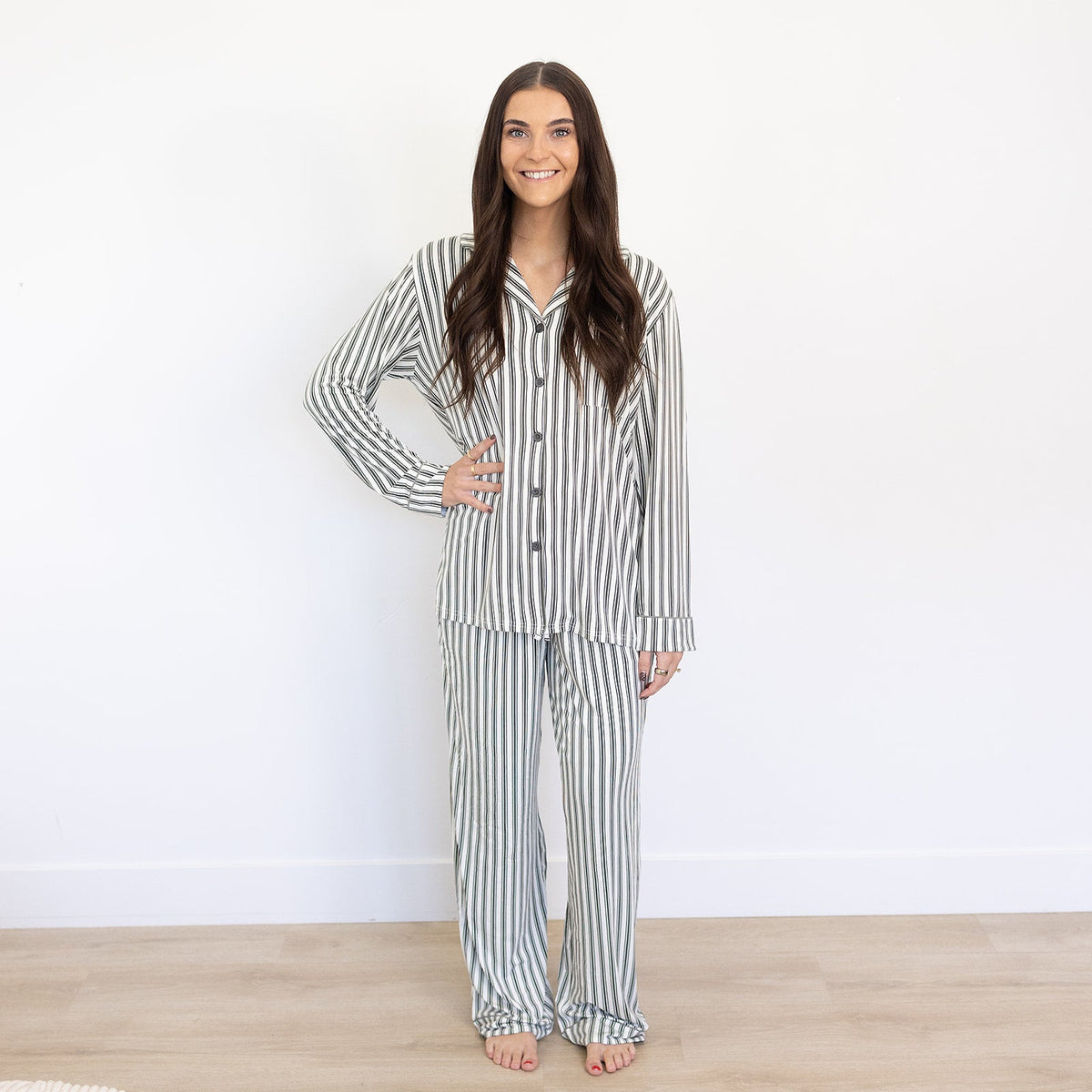 Adult Green Stripe Lounge Set