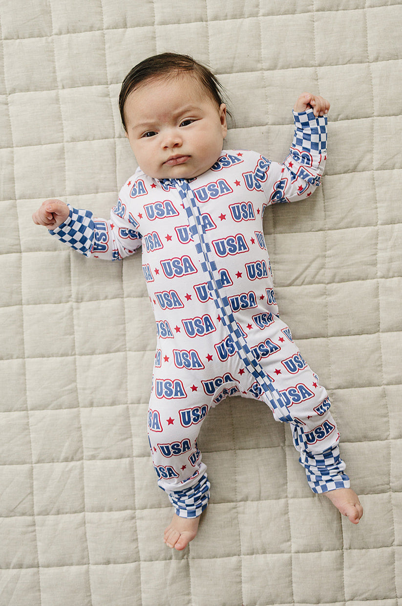 Bamboo Zip Romper | USA