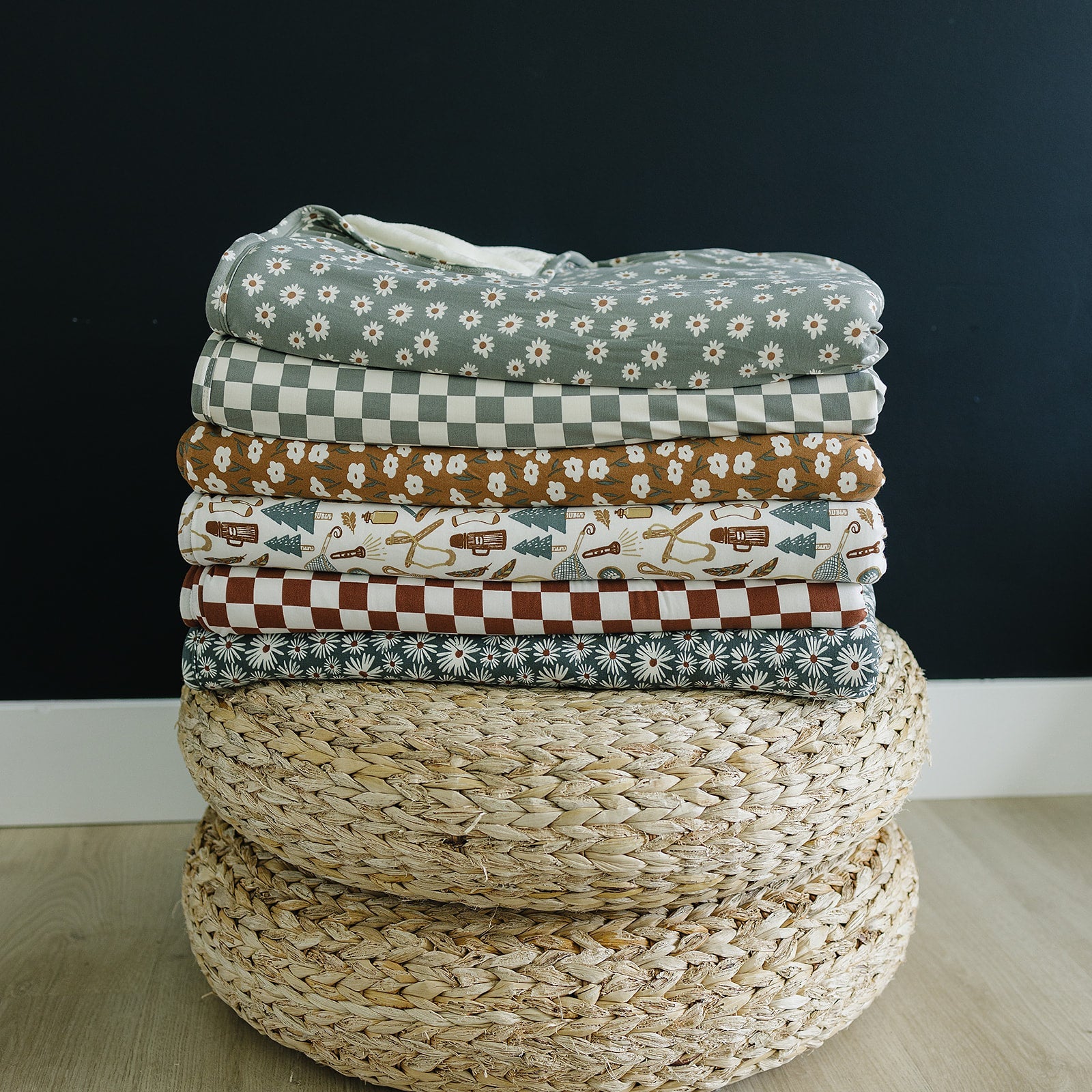 Light Green Checkered Bamboo Fleece Quilt Mebie Baby