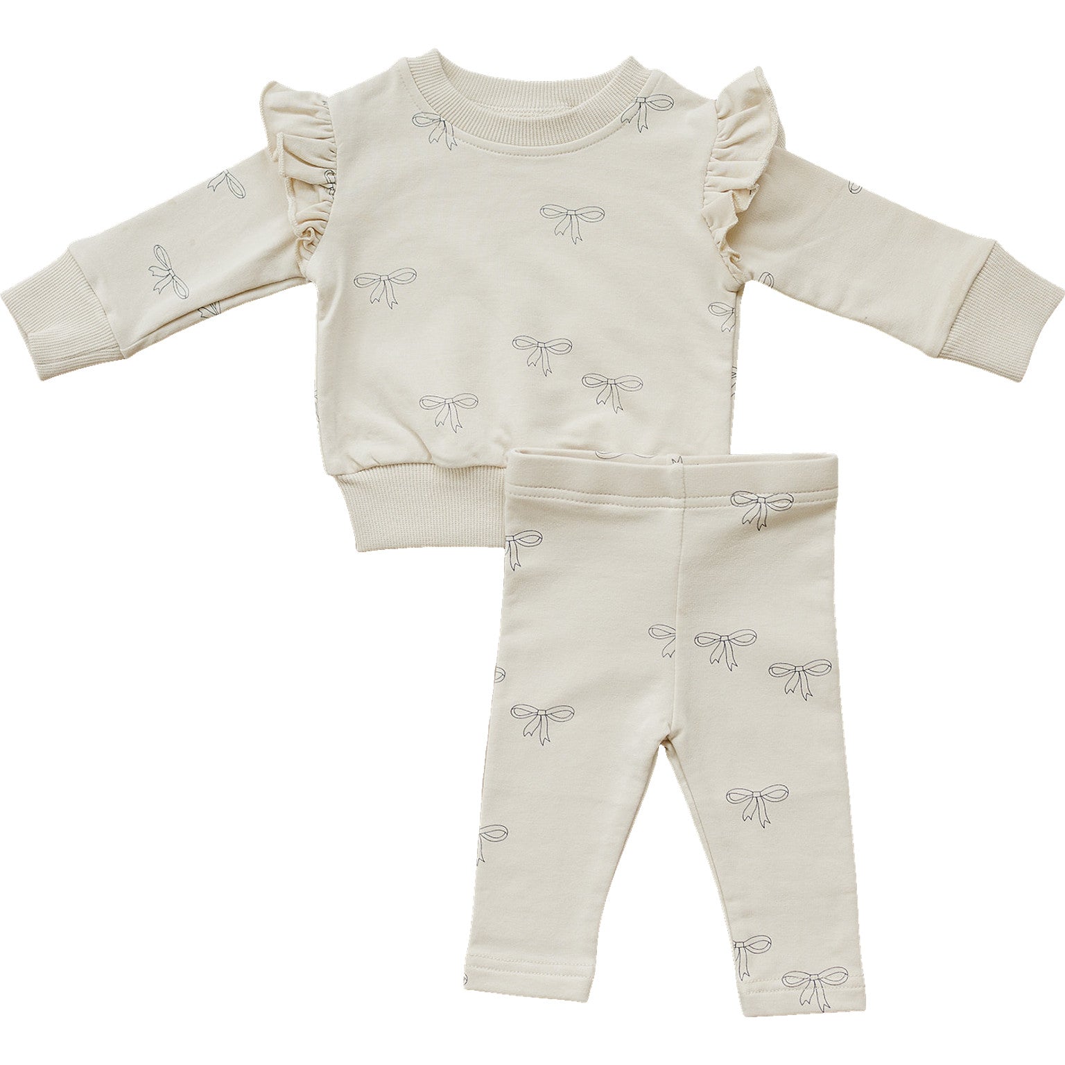 Ribbon Ruffle French Terry Set Mebie Baby