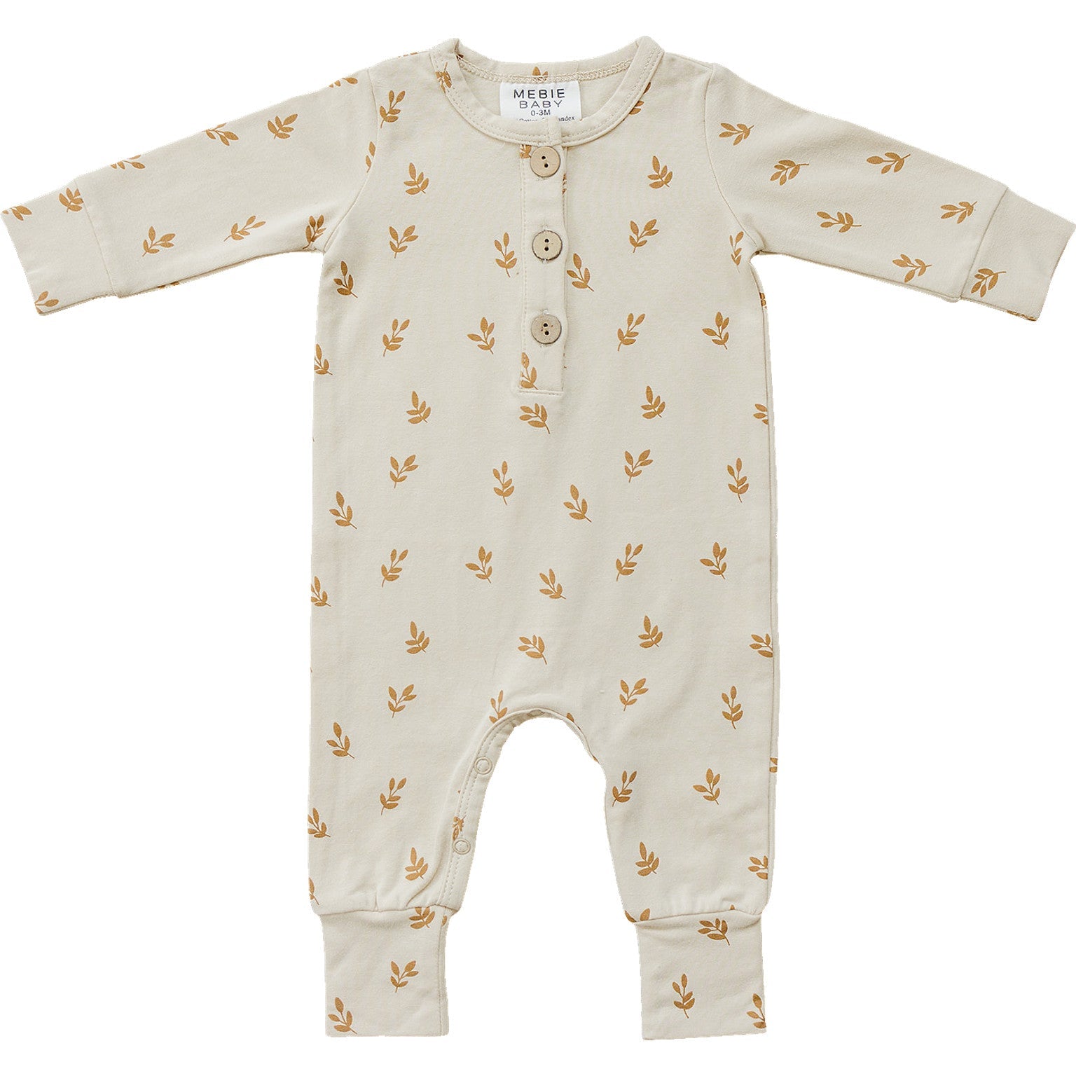 Vines Long Sleeve Button Romper Mebie Baby