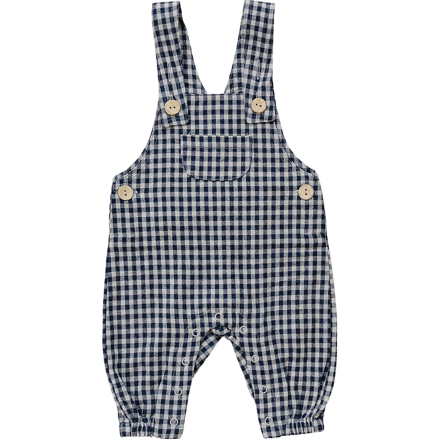 Gingham Linen Overalls Mebie Baby