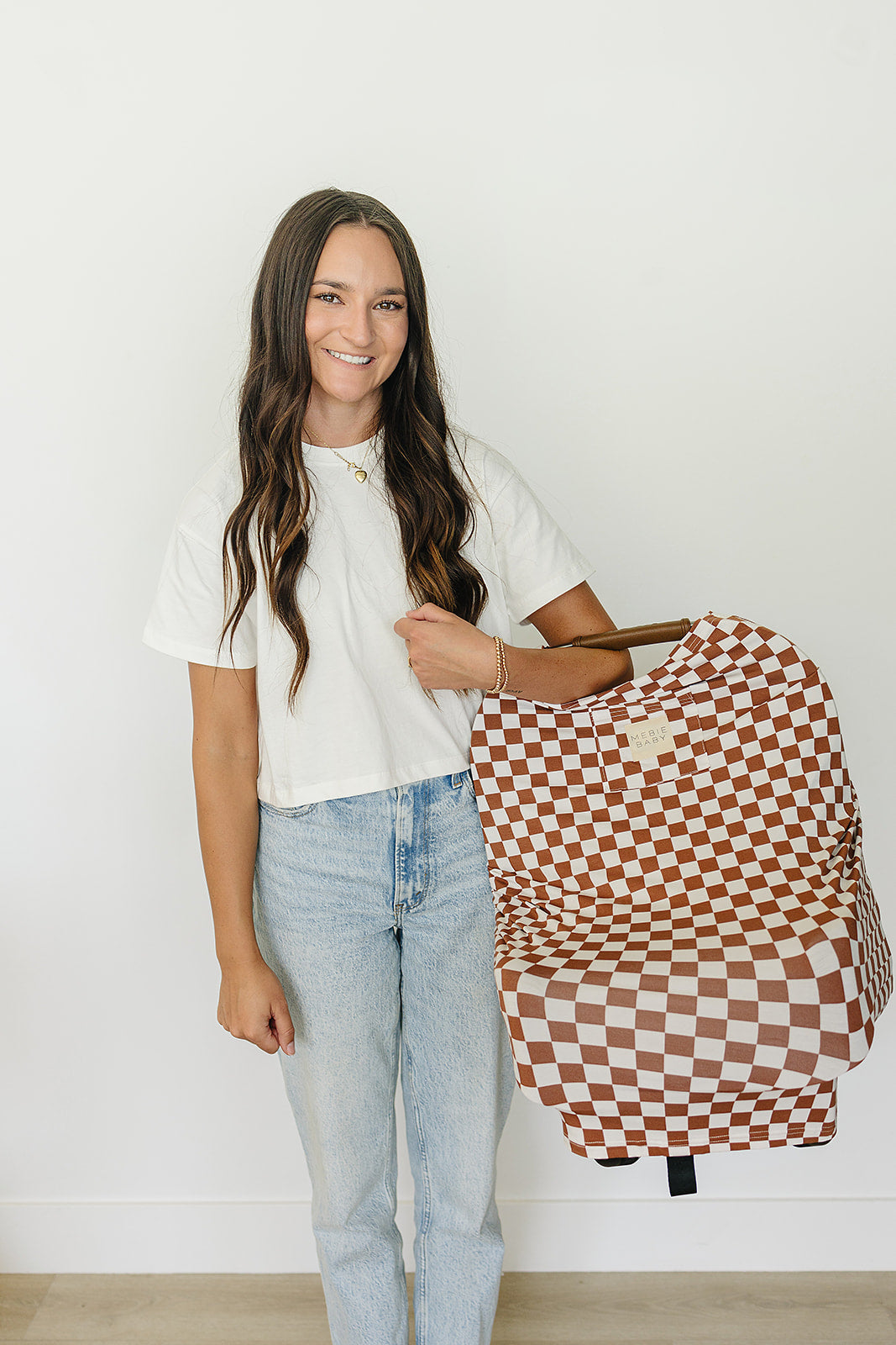 Rust Checkered Bamboo Multi-Use Cover Mebie Baby
