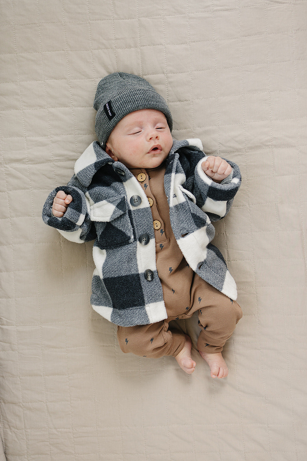 Checkered Sherpa Shacket Mebie Baby