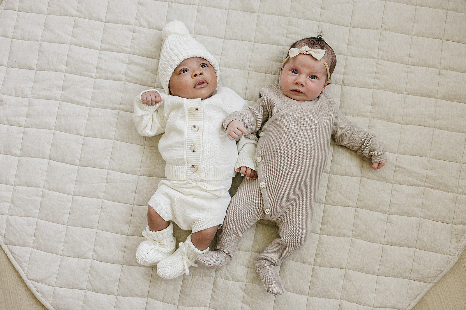 Taupe Knit Wrap Romper