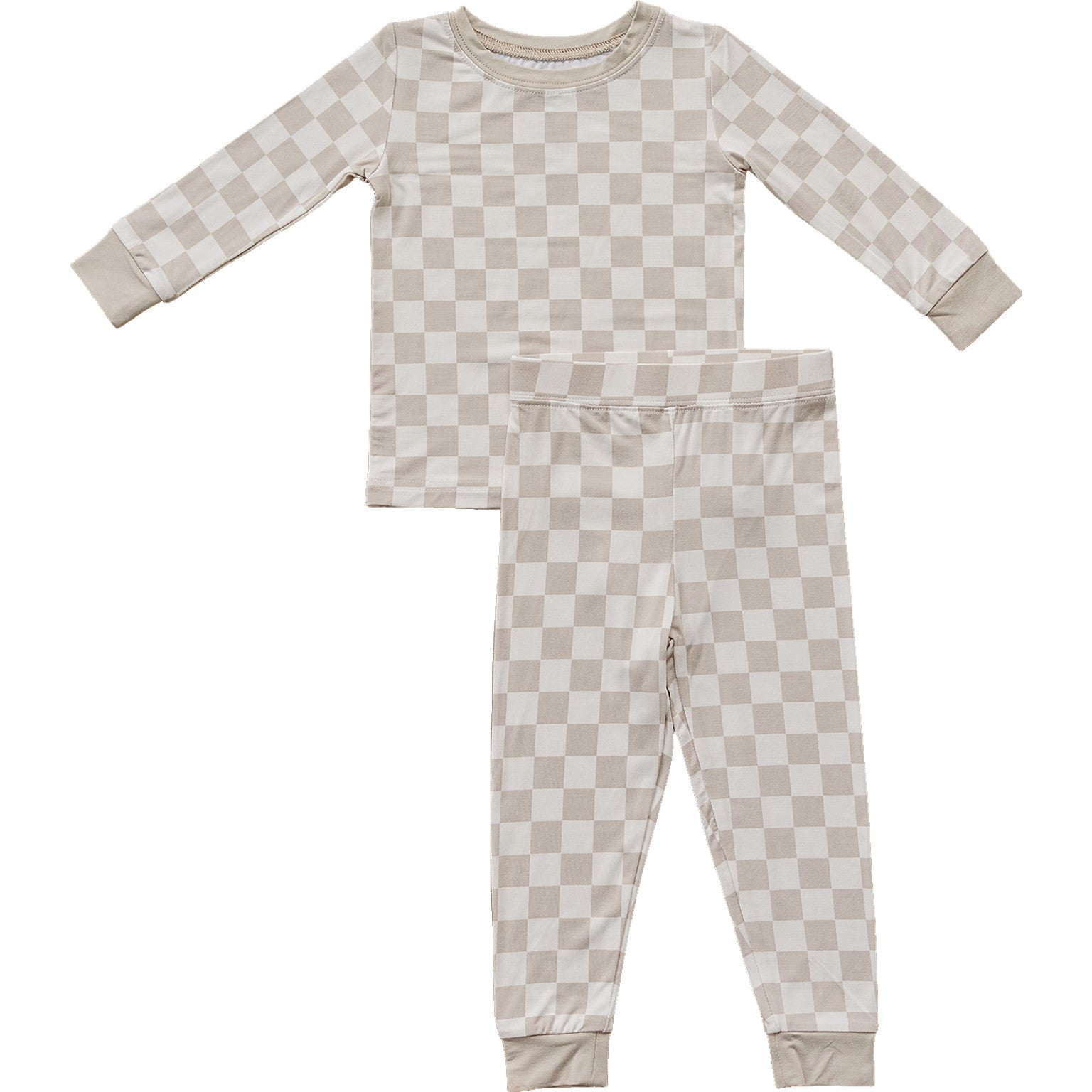 Taupe Checkered Bamboo Cozy Set  Mebie Baby