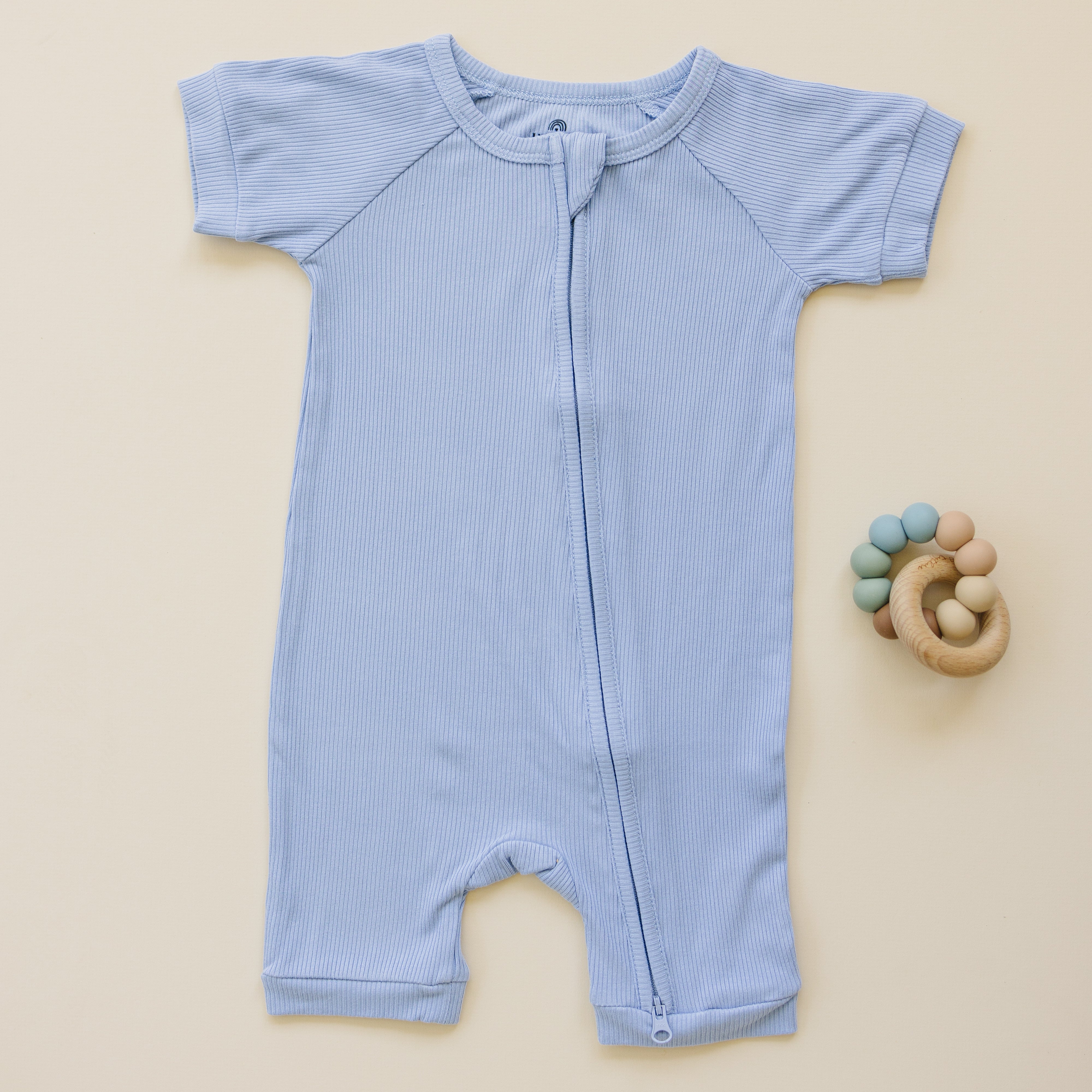 Solid Ribbed Bamboo Shorty Romper - more colors