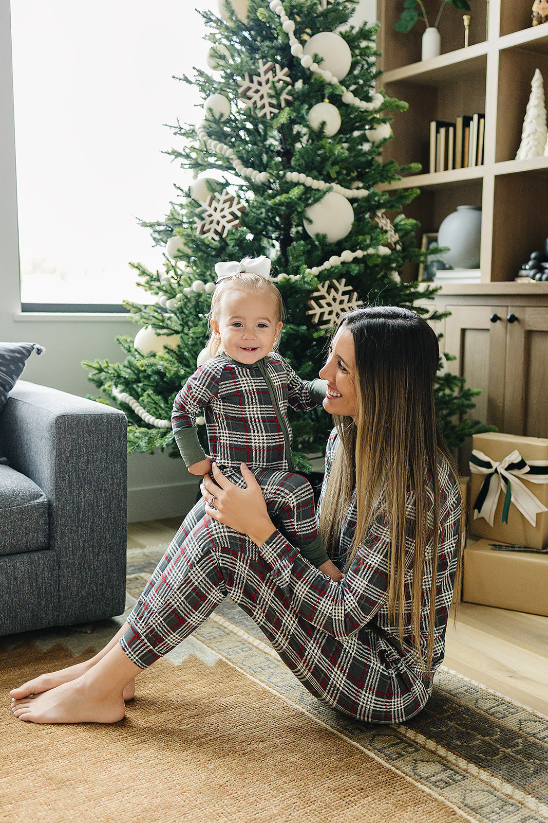 Green Plaid Bamboo Cozy Set Adult Women Mebie Baby