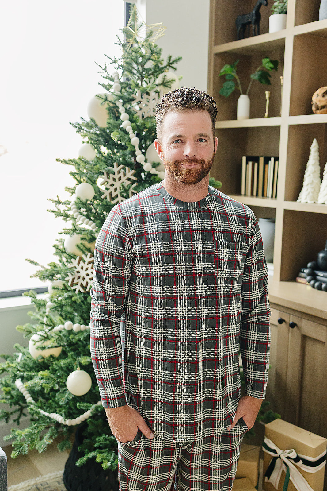 Green Plaid Bamboo Cozy Set Adult Men Mebie Baby