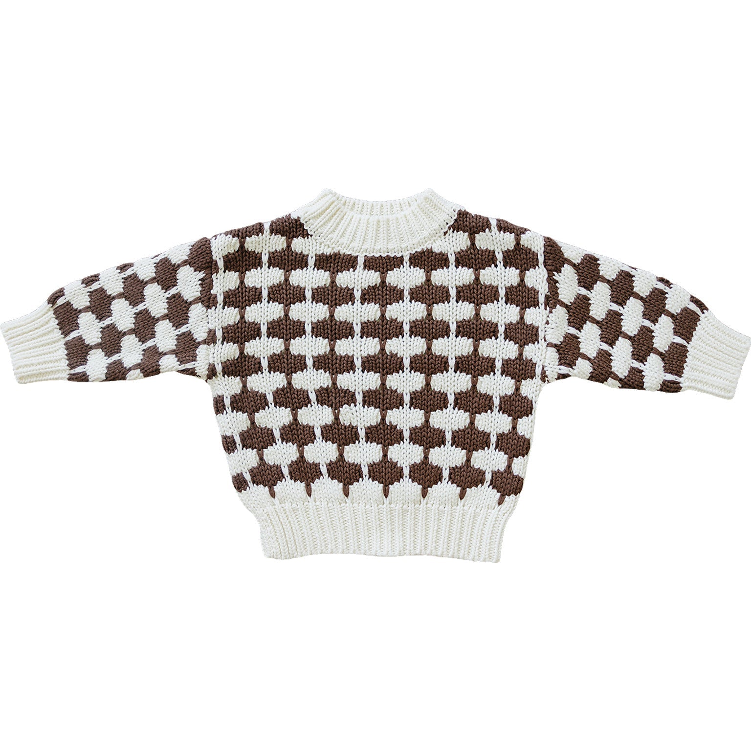 Brown + Cream Knit Sweater Mebie Baby