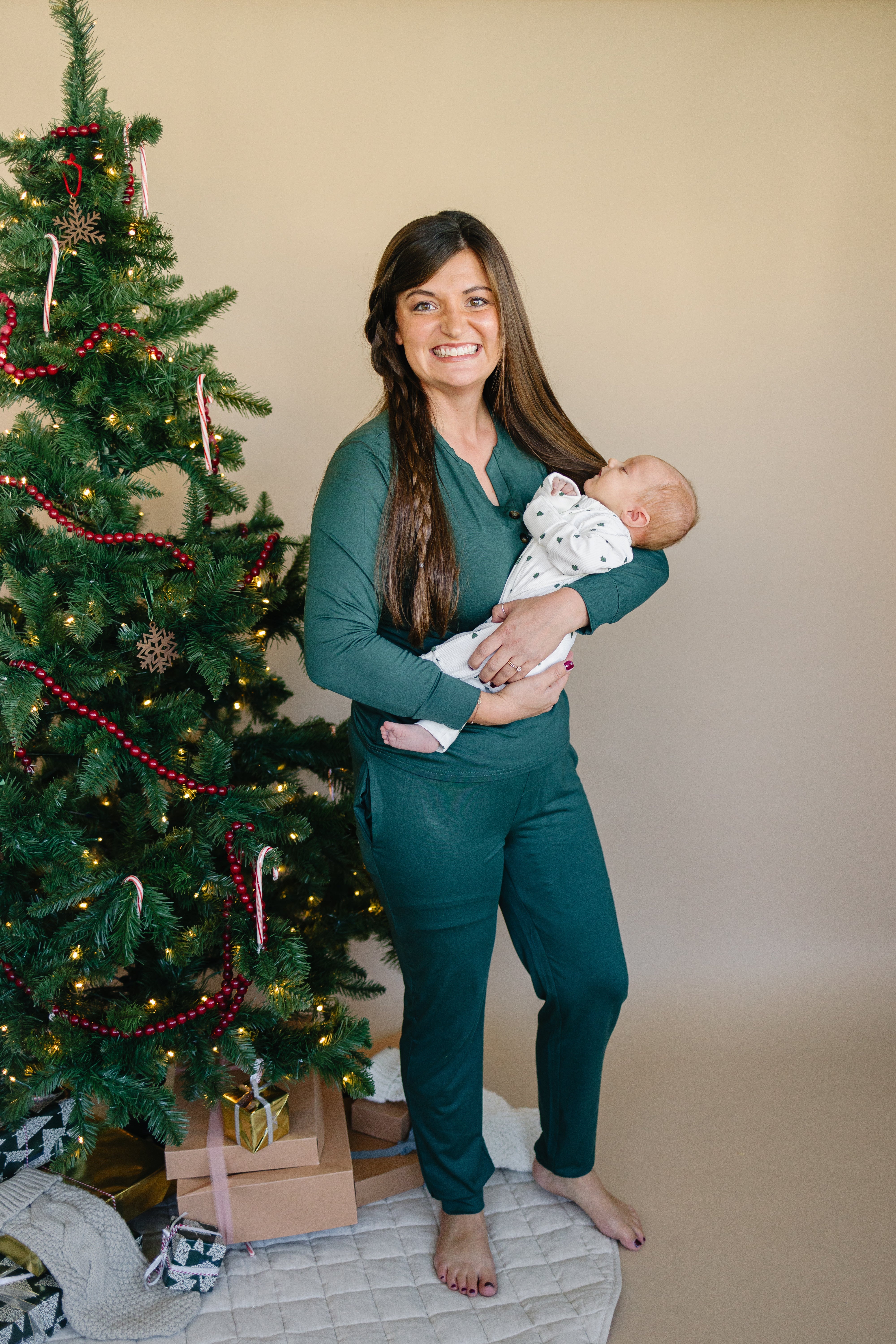 Women's Green Emerald Bamboo Christmas Pajamas