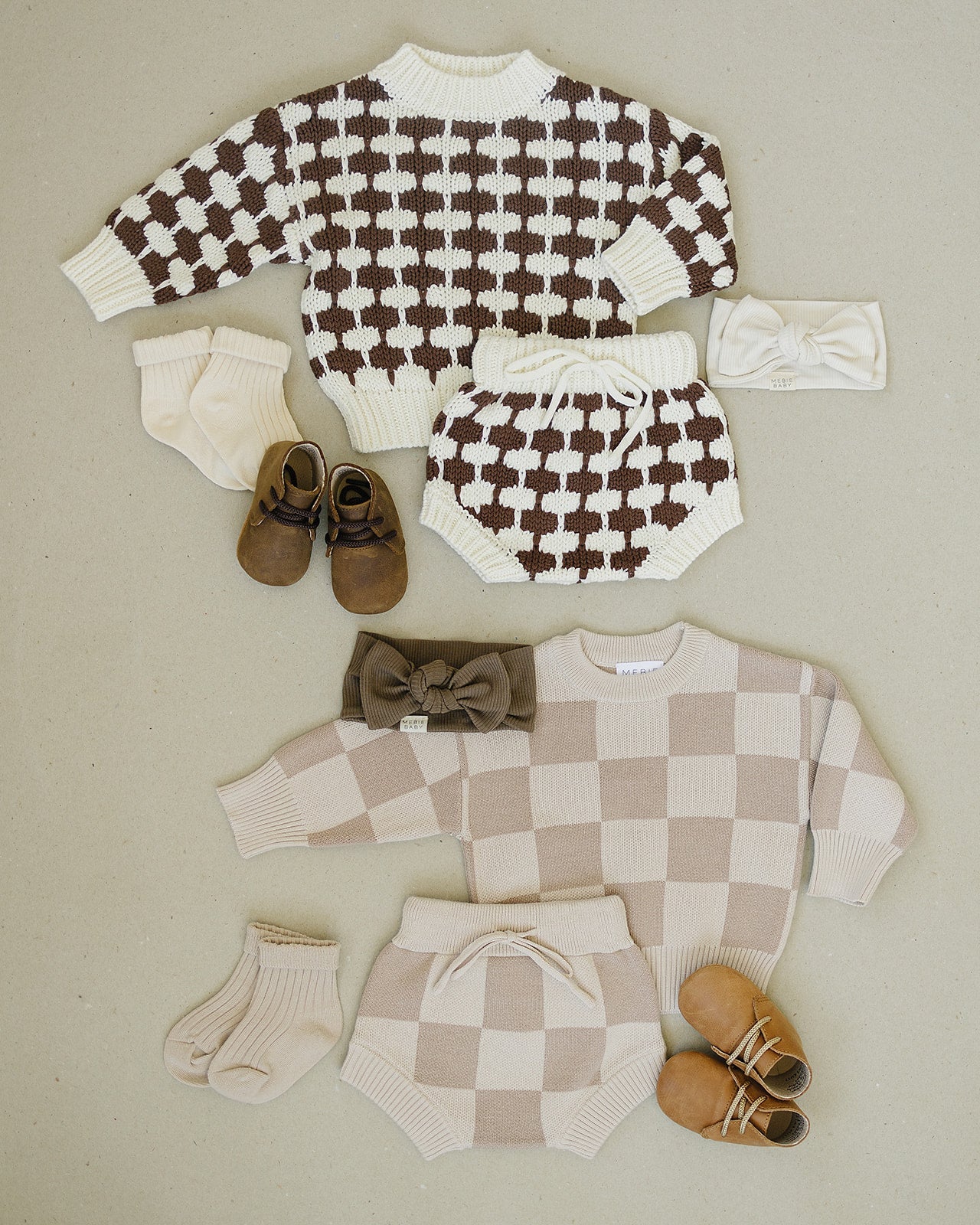 Checkered Knit Sweater Mebie Baby