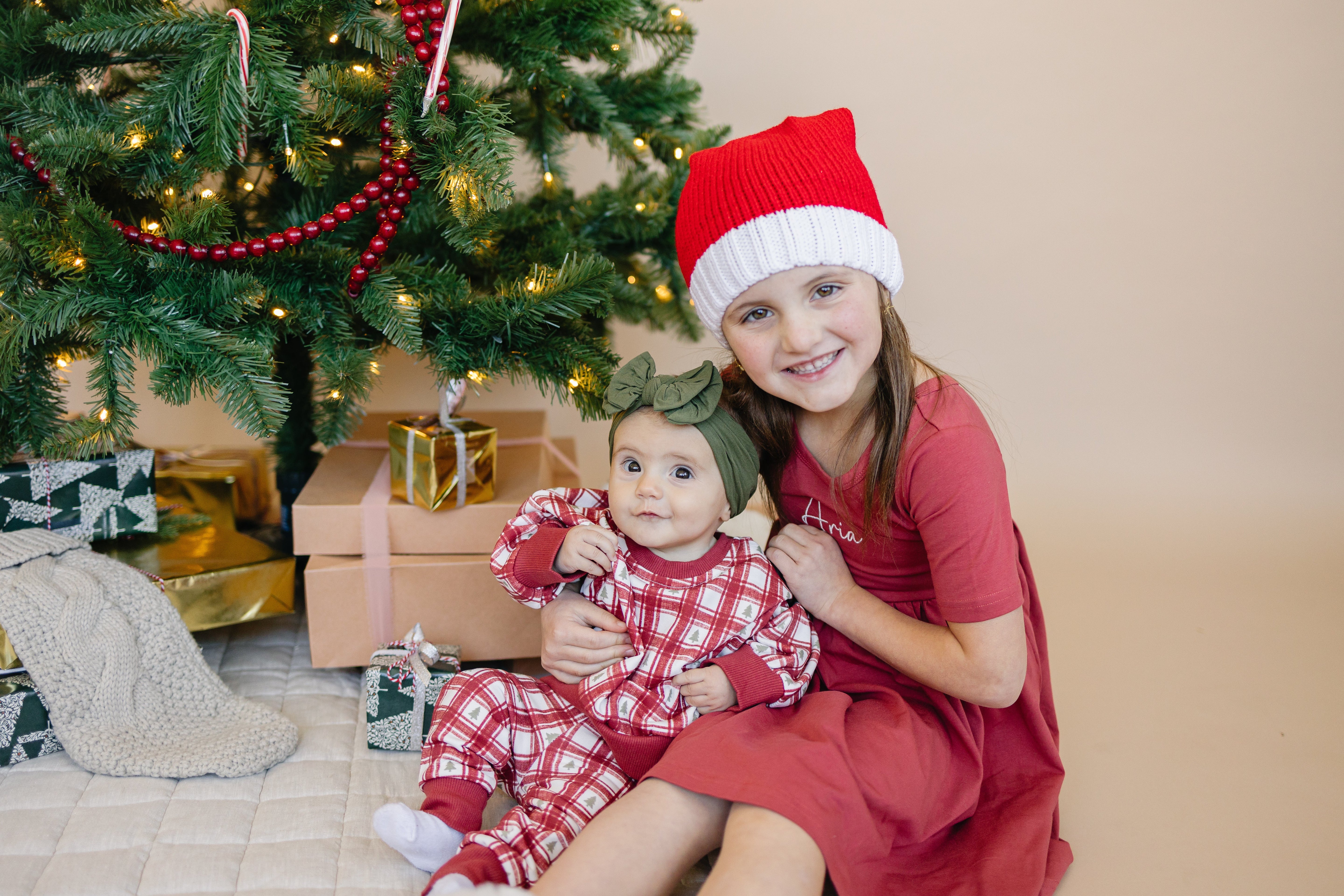 Red Plaid Christmas Tree Joggers