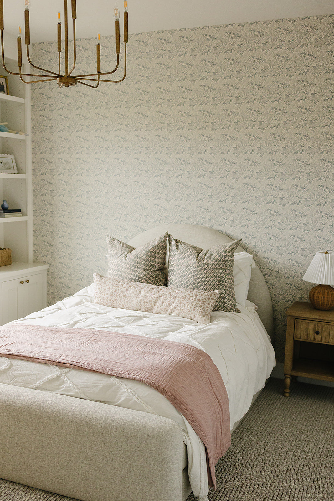 Meadow Floral + Dusty Rose Twin Muslin Quilt  Mebie Baby