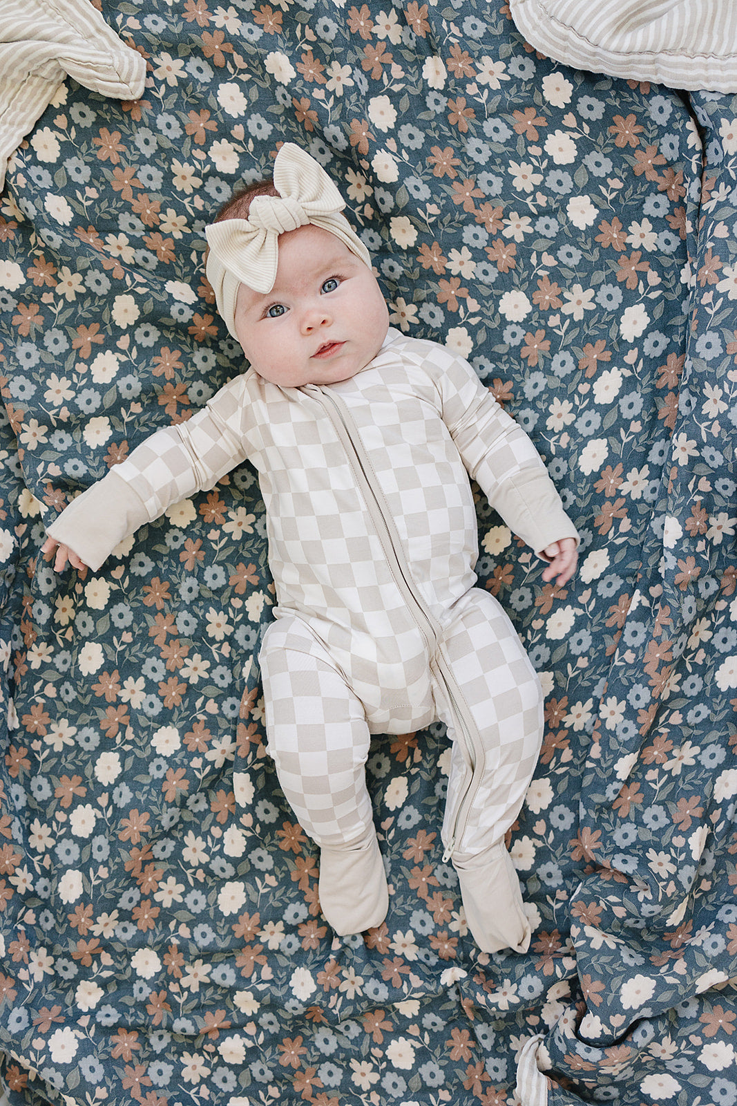 Cream Ribbed Bamboo Head Wrap Mebie Baby