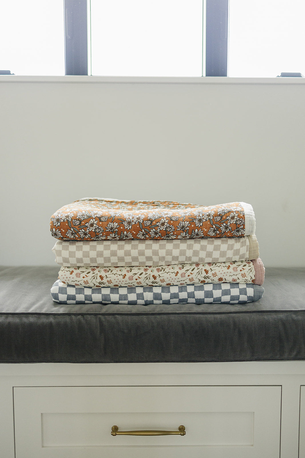 Meadow Floral + Dusty Rose Twin Muslin Quilt  Mebie Baby