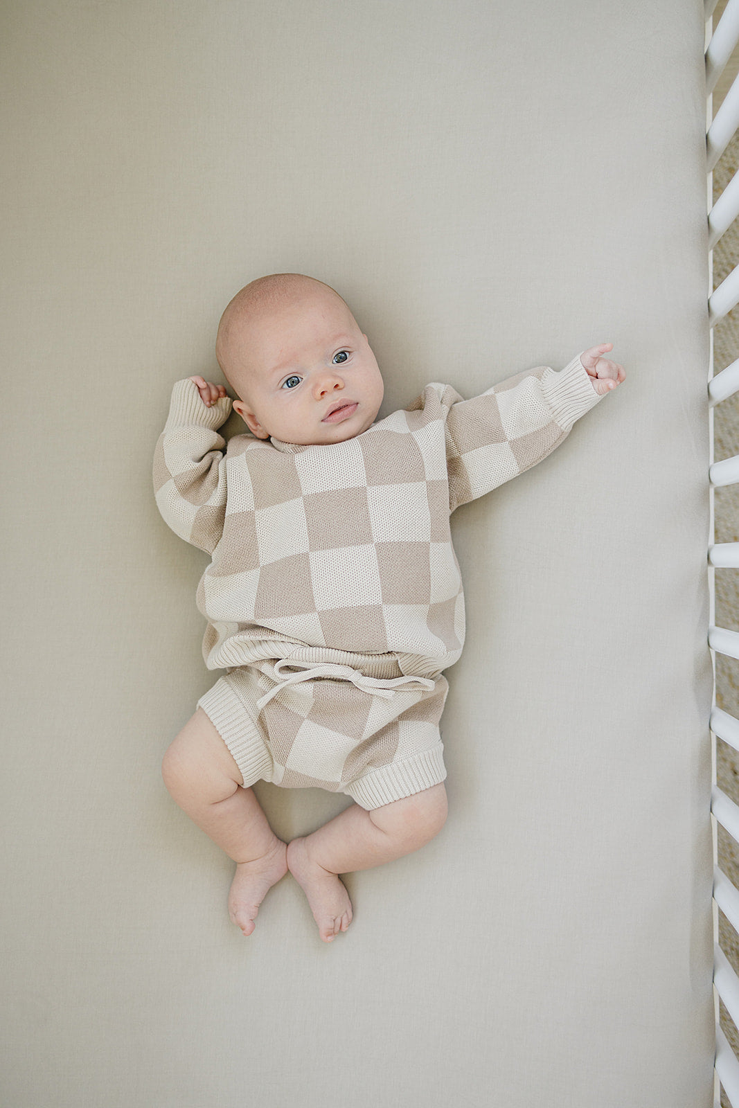 Checkered Knit Sweater Mebie Baby