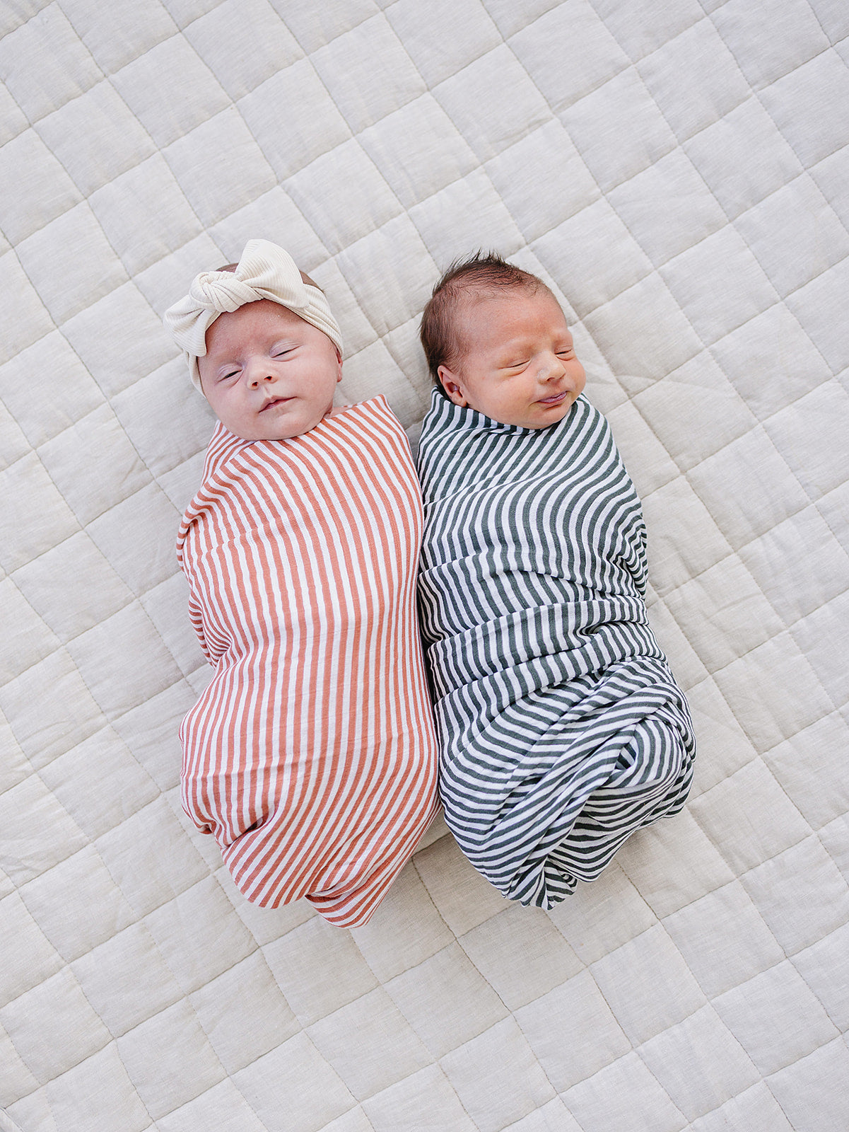 Green Stripes Muslin Swaddle Blanket