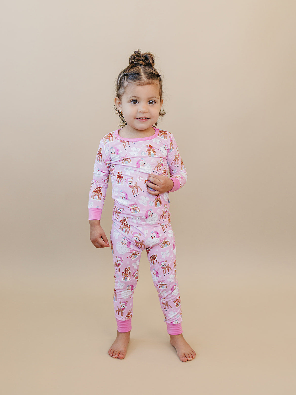 Bamboo Two Piece Set | Pink Christmas