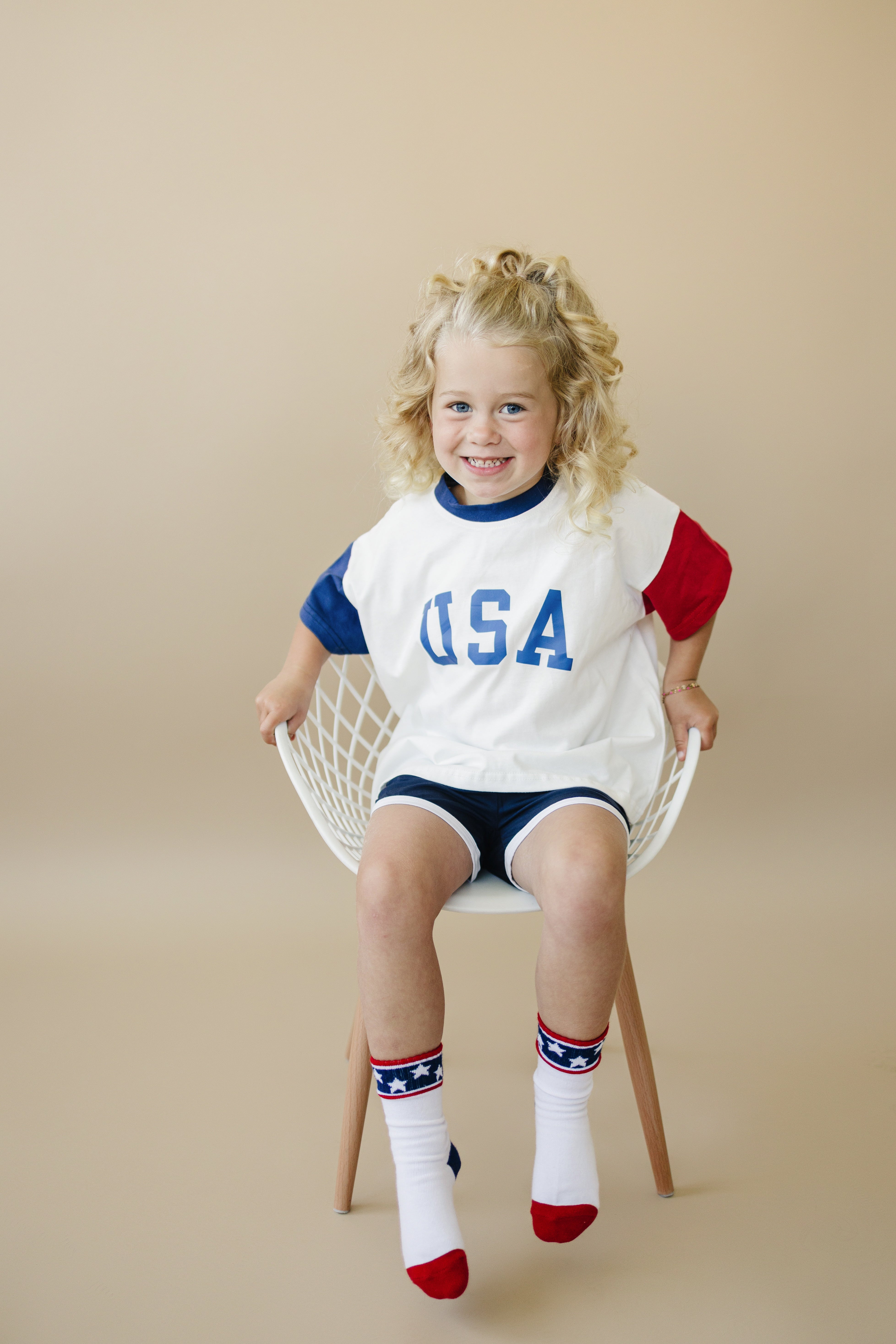 USA Colorblock Oversized Tee