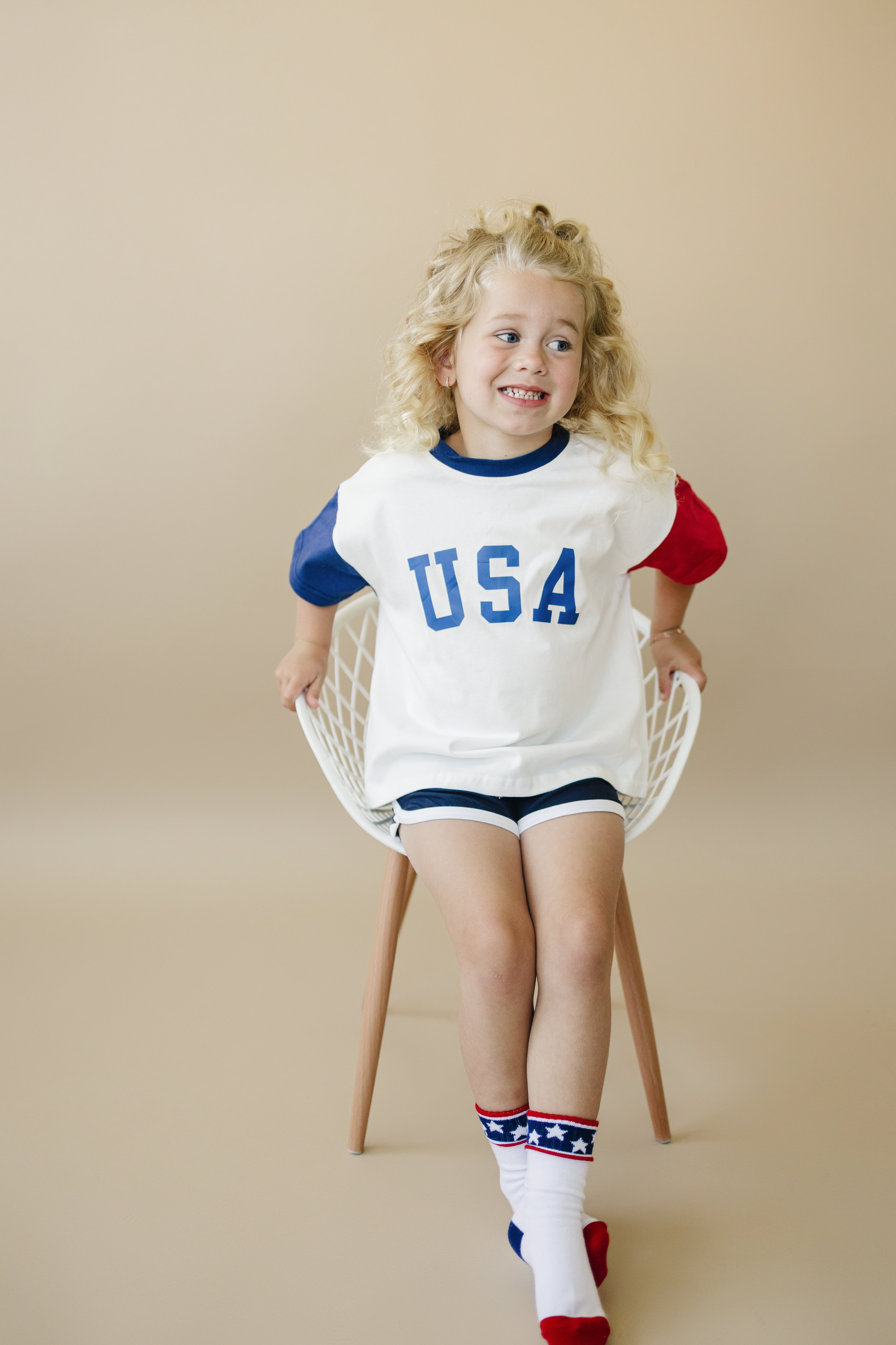 USA Colorblock Oversized Tee