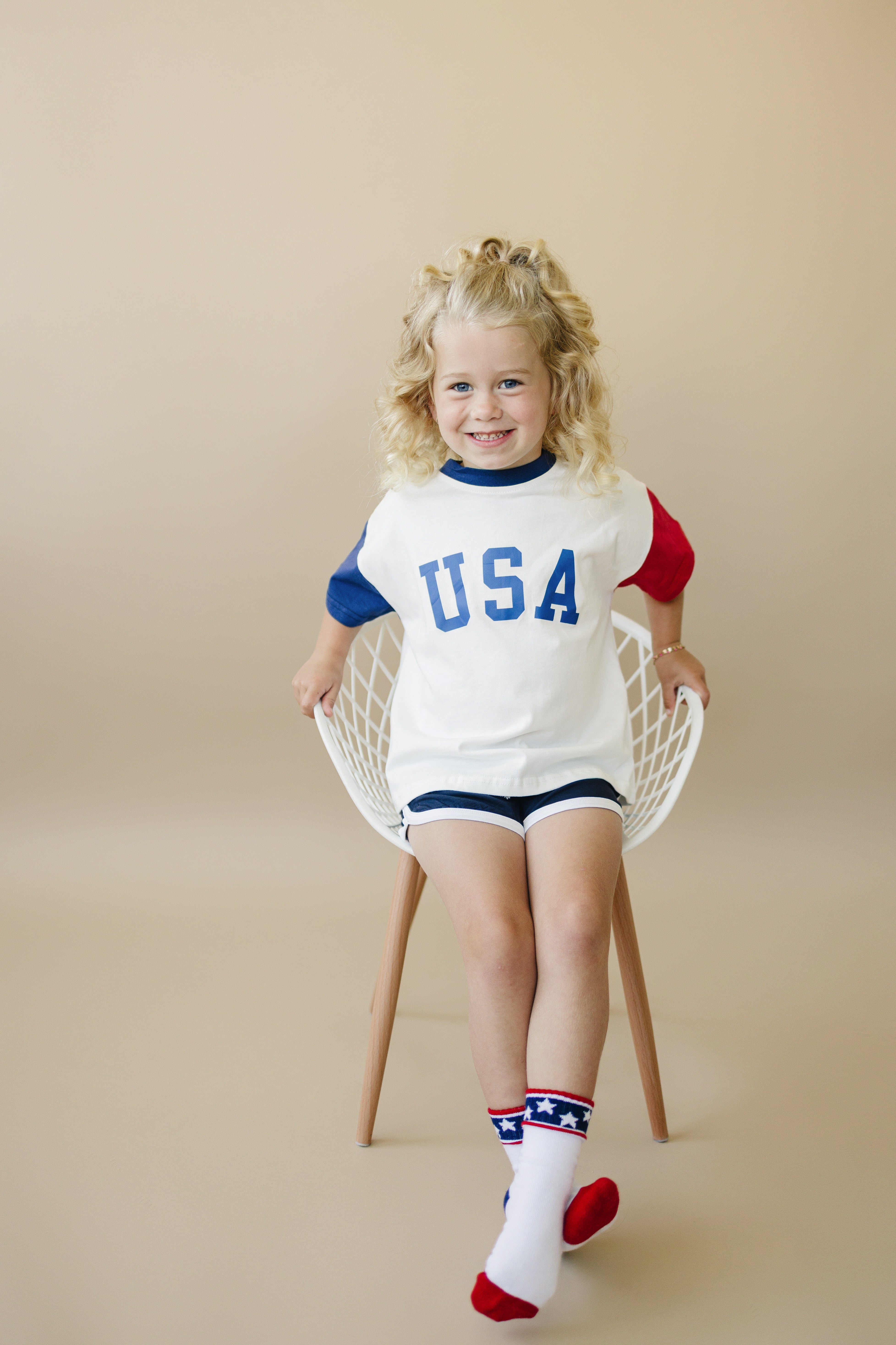 USA Colorblock Oversized Tee