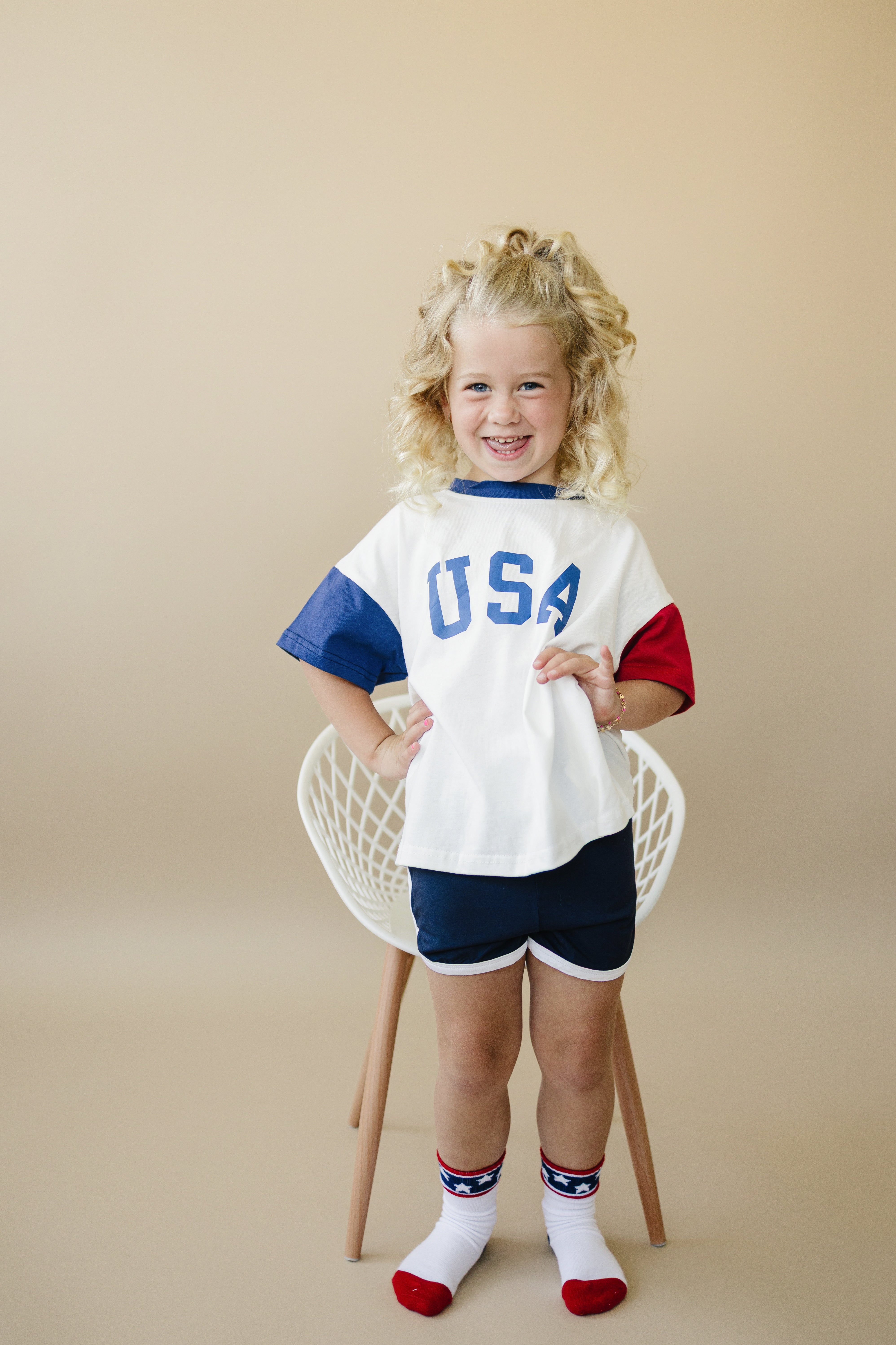 USA Colorblock Oversized Tee