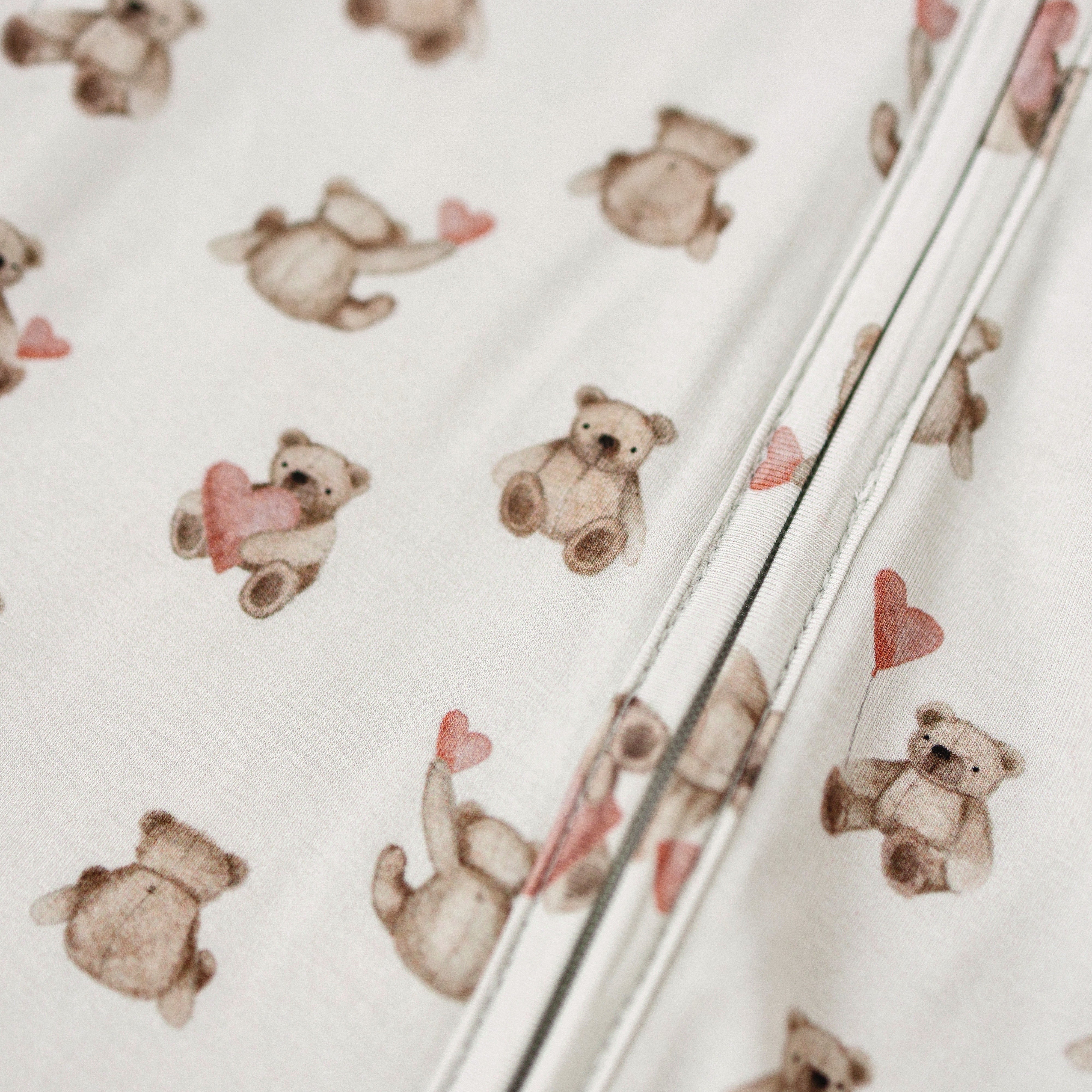 Valentine's Teddy Bear Bamboo Zippy Pajamas