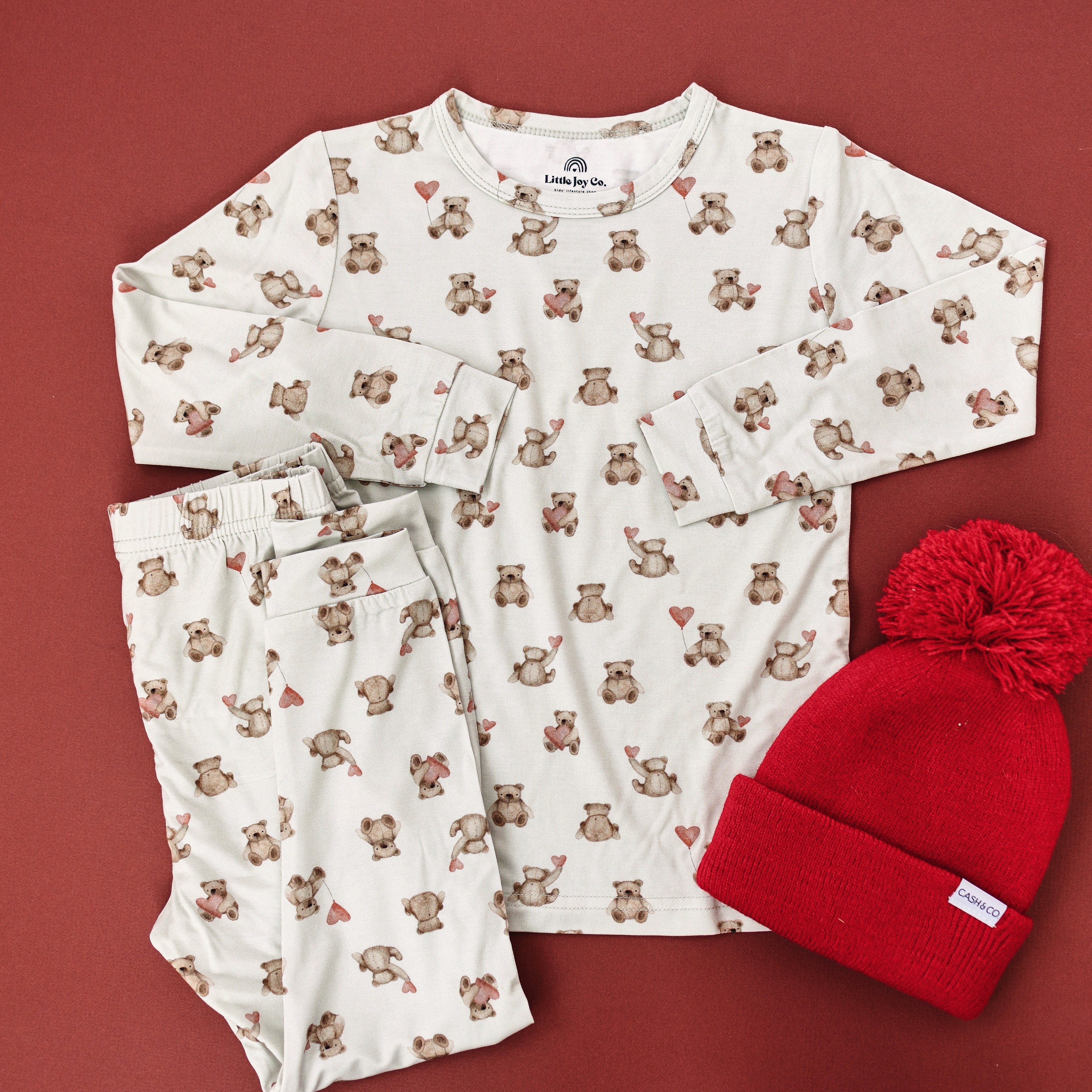 Valentines Teddy Bear 2pc Bamboo Pajamas