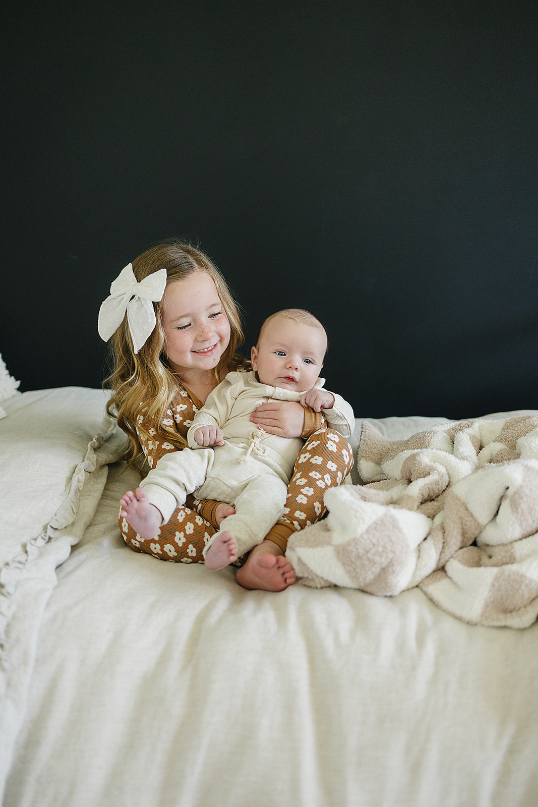 Cream Bamboo Snap Long Sleeve Ribbed Bodysuit Mebie Baby