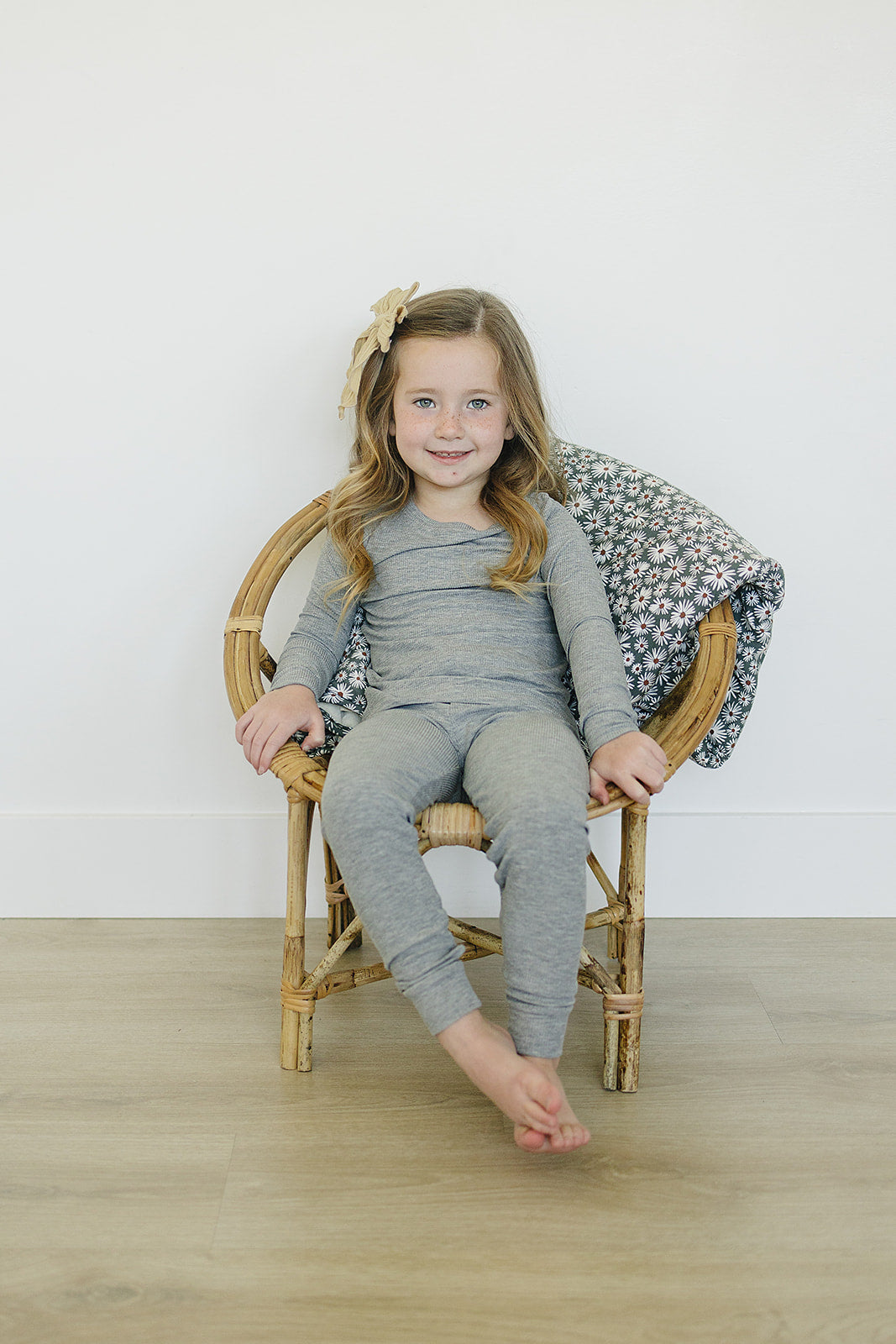 Heather Grey Ribbed Bamboo Cozy Set  Mebie Baby