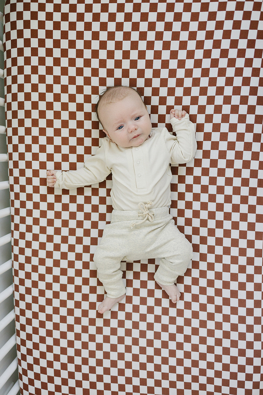 Cream Bamboo Snap Long Sleeve Ribbed Bodysuit Mebie Baby