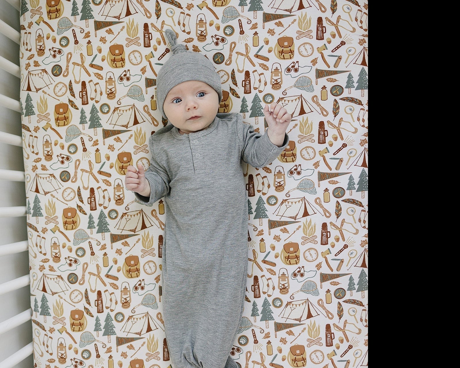 Camping Trip Bamboo Stretch Crib Sheet Mebie Baby