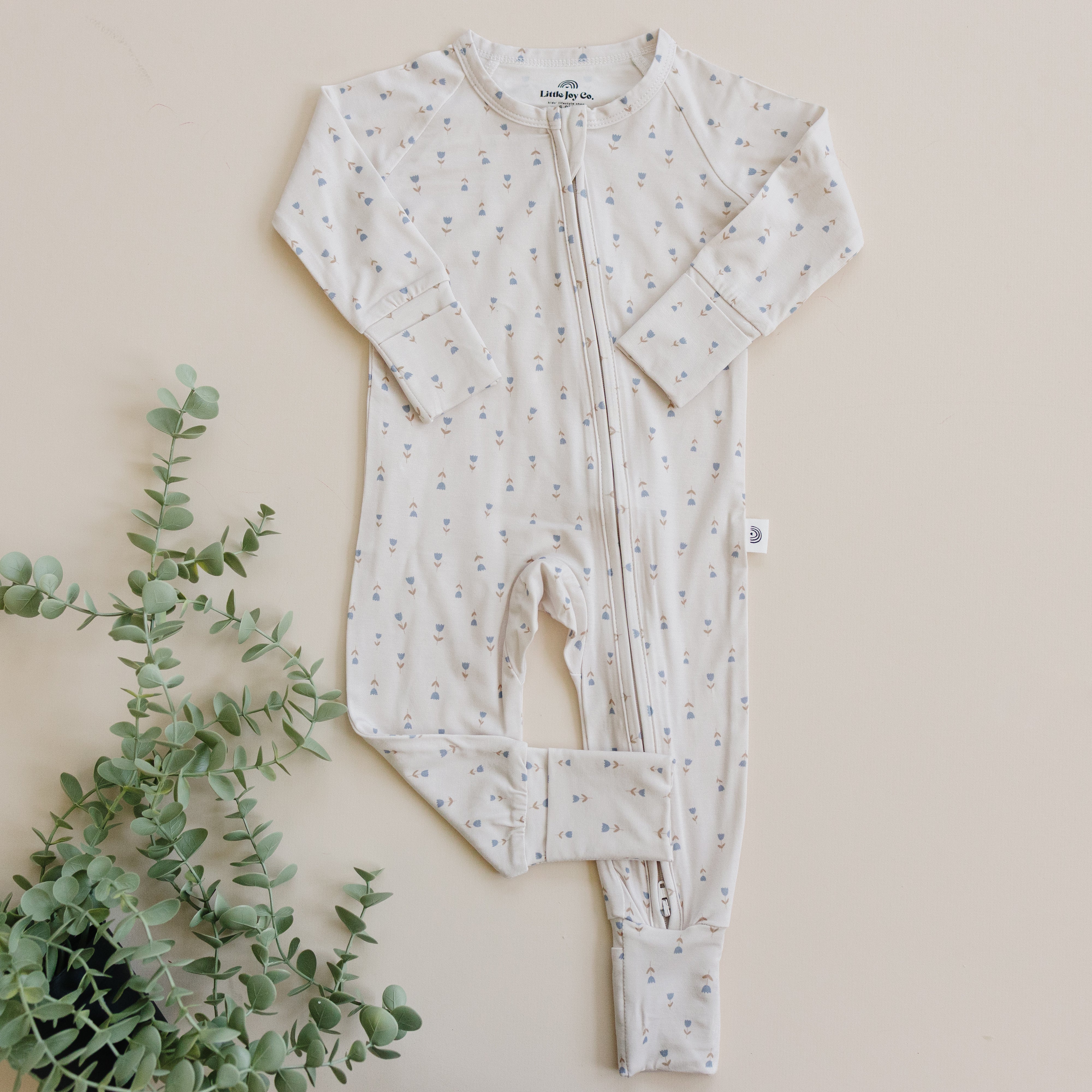 Tiny Tulips Bamboo Zippy Pajamas