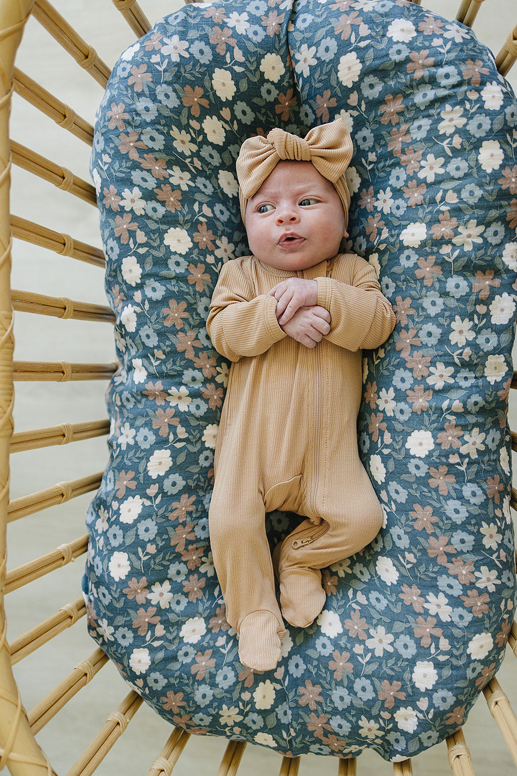 Latte Ribbed Bamboo Head Wrap  Mebie Baby