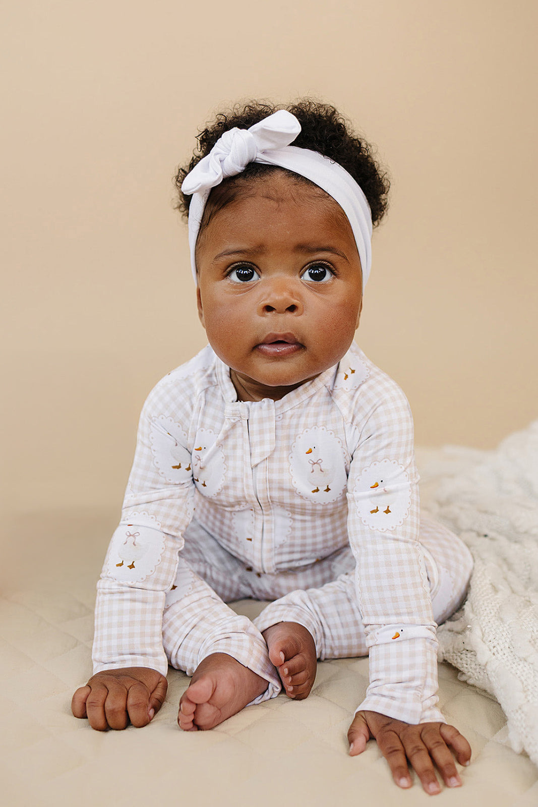 Bamboo Zip Romper | Gingham & Goose