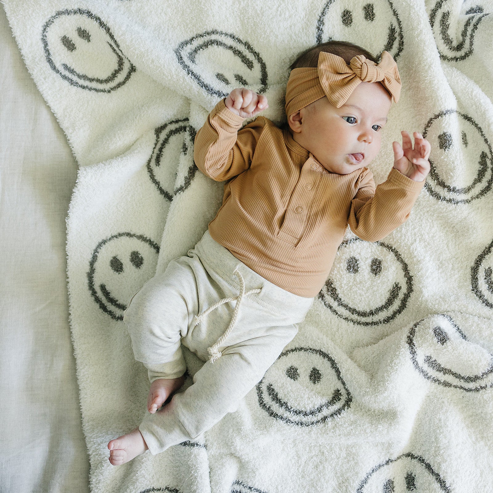 Latte Bamboo Snap Long Sleeve Ribbed Bodysuit Mebie Baby