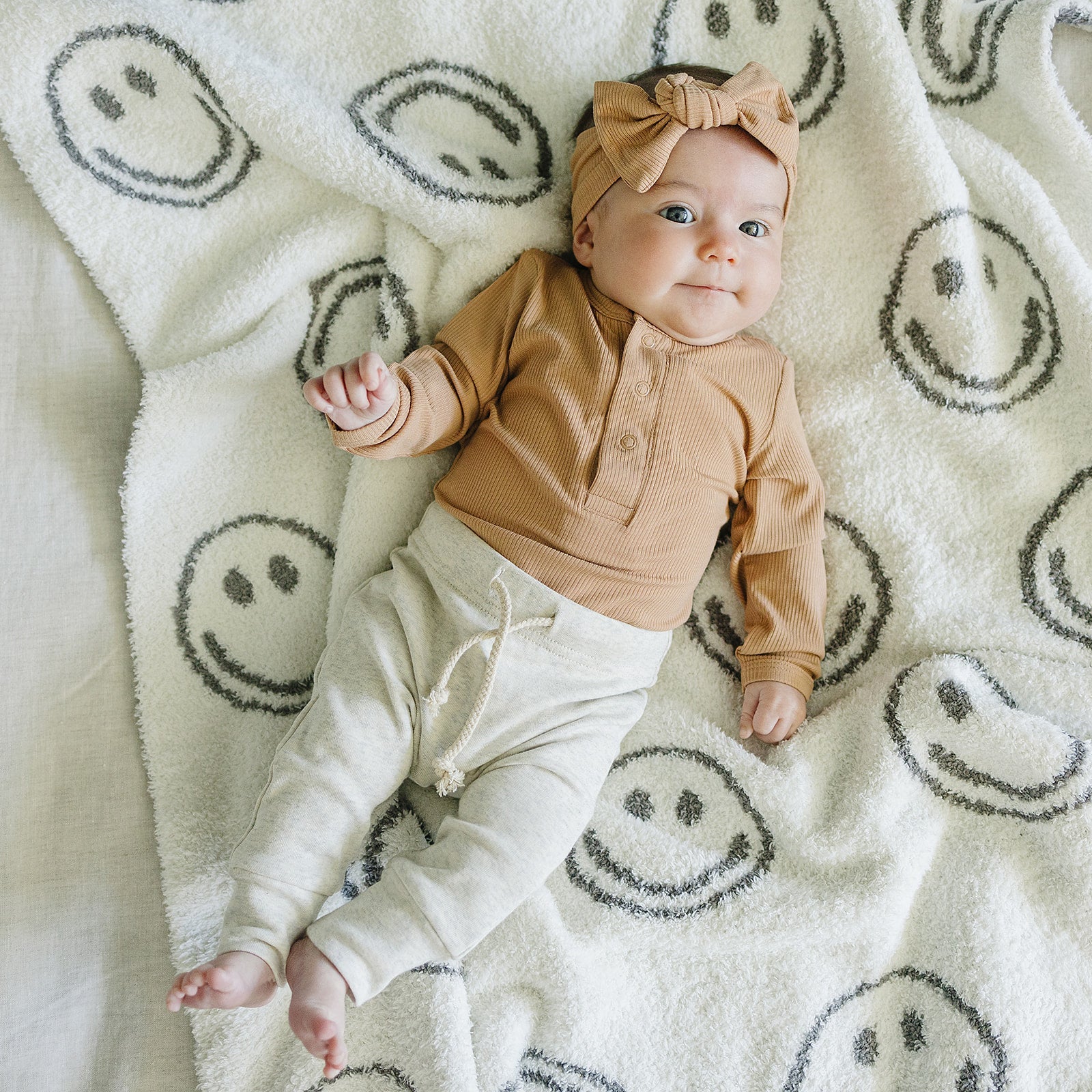 Latte Bamboo Snap Long Sleeve Ribbed Bodysuit Mebie Baby
