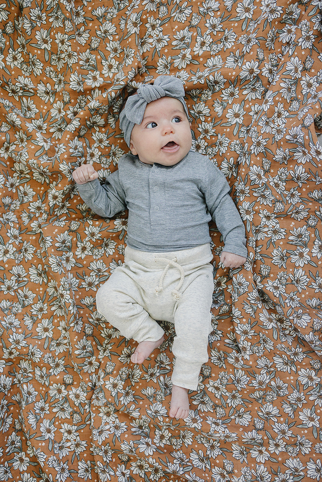 Heather Grey Ribbed Bamboo Head Wrap  Mebie Baby