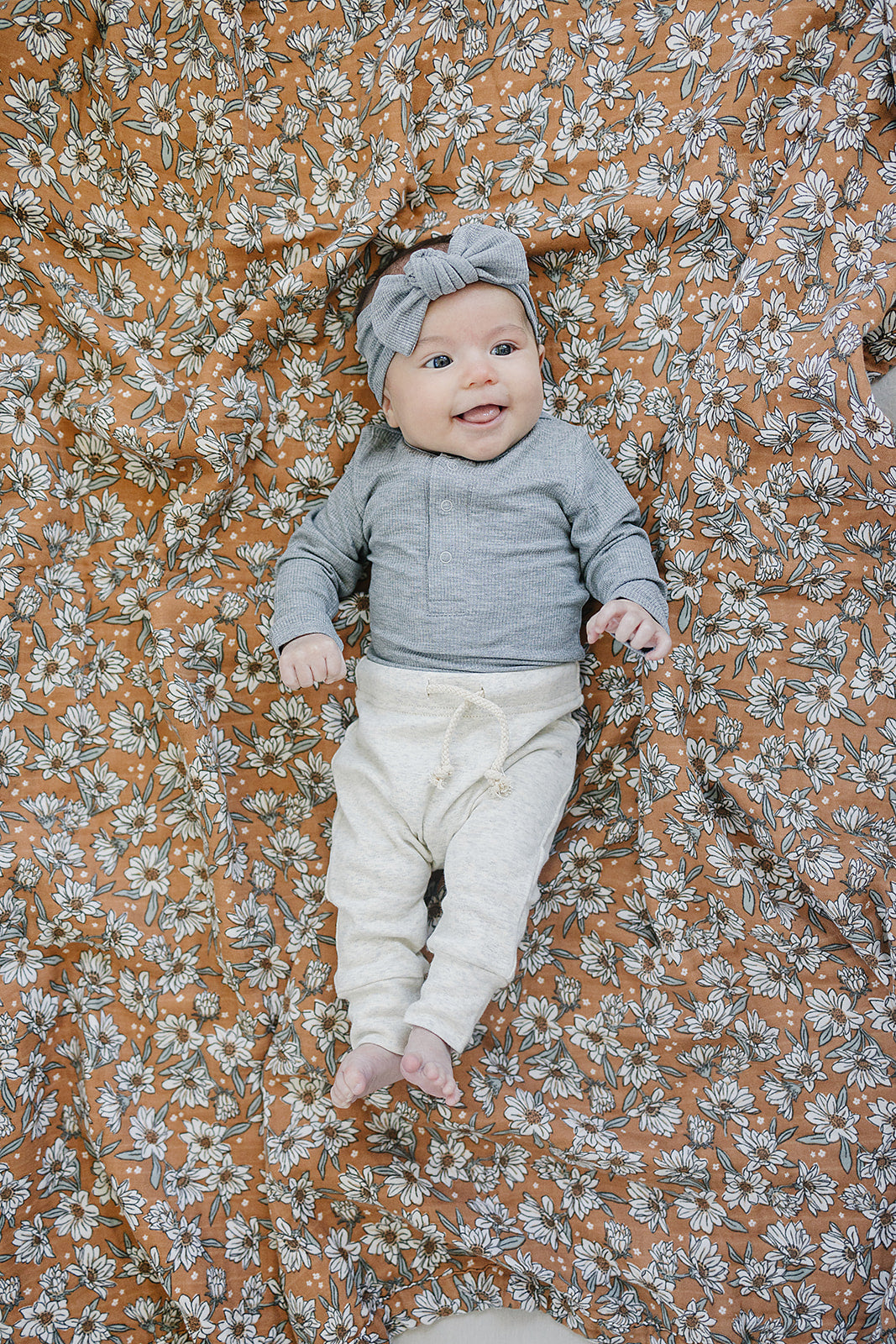 Heather Grey Bamboo Snap Long Sleeve Ribbed Bodysuit Mebie Baby