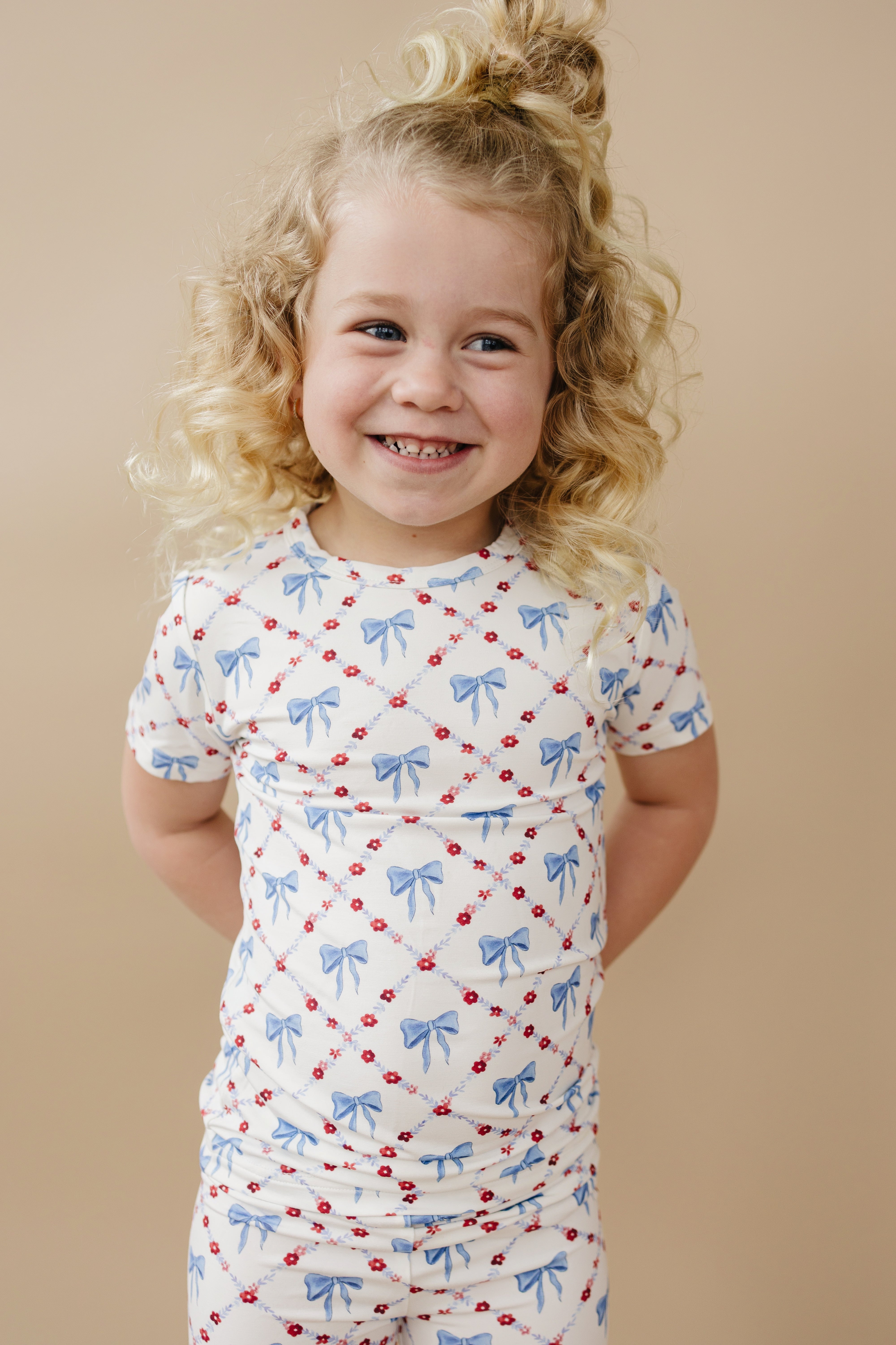 Red White & Bows 2pc Bamboo Pajamas