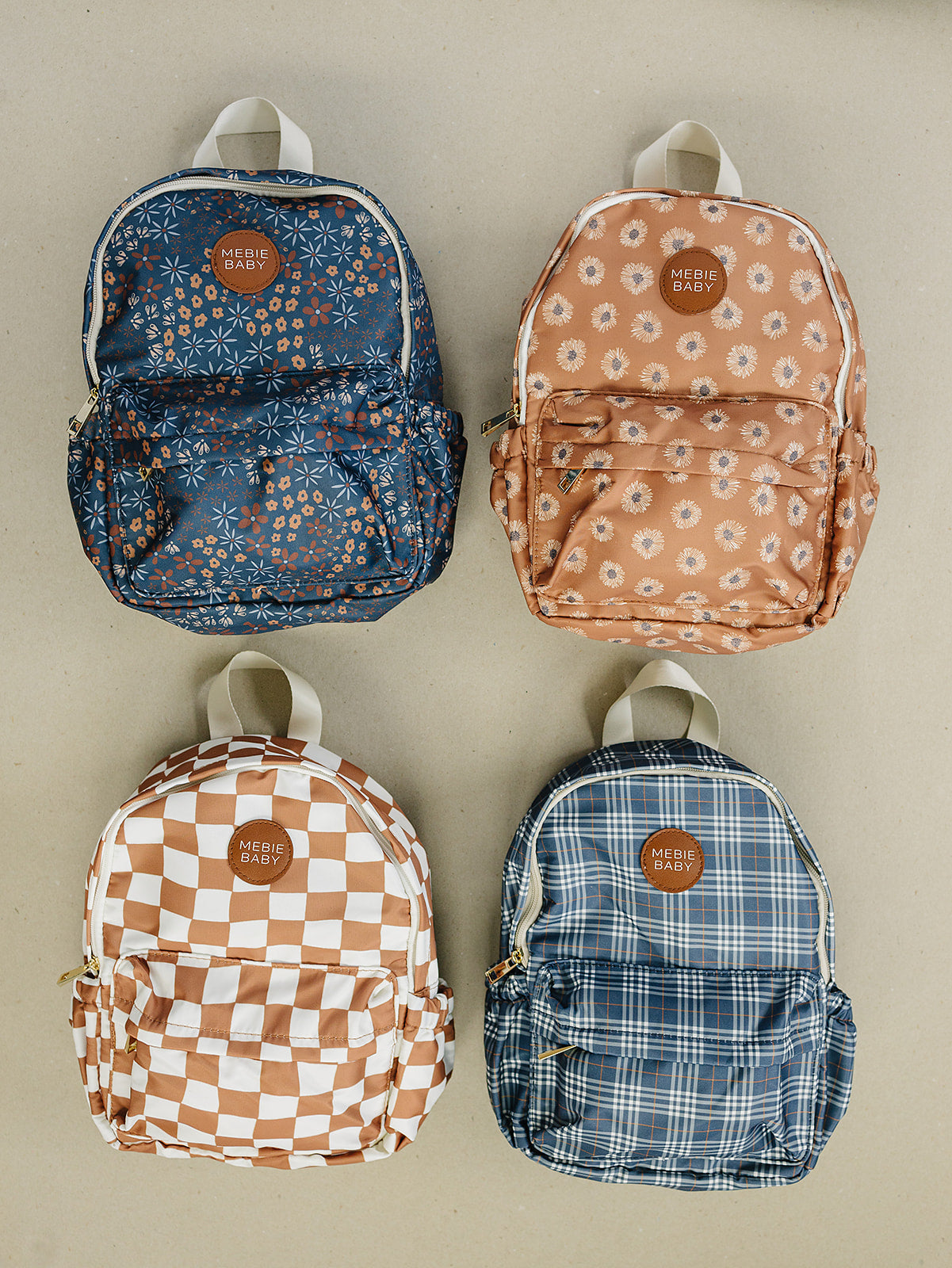 Rust Wavy Checkered Mini Backpack  Mebie Baby