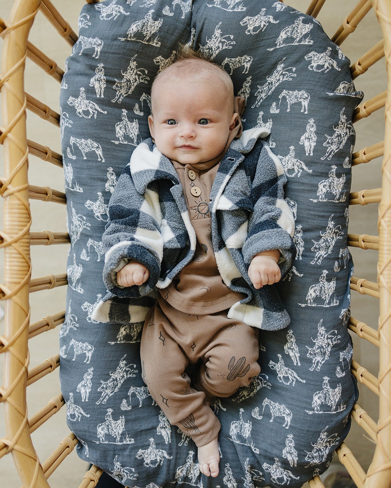 Checkered Sherpa Shacket Mebie Baby