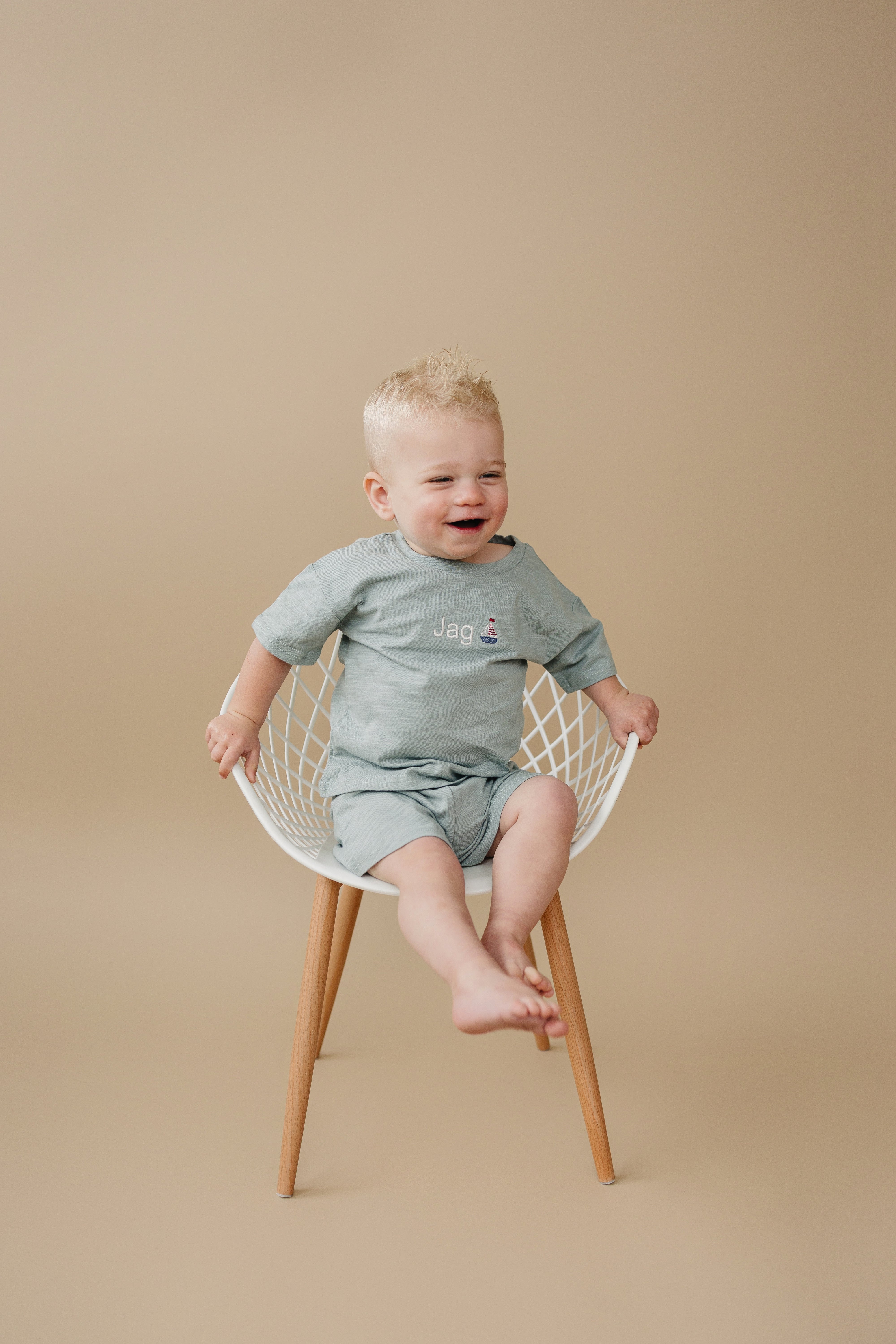 Custom Embroidered Organic Cotton Shorts Set - more colors
