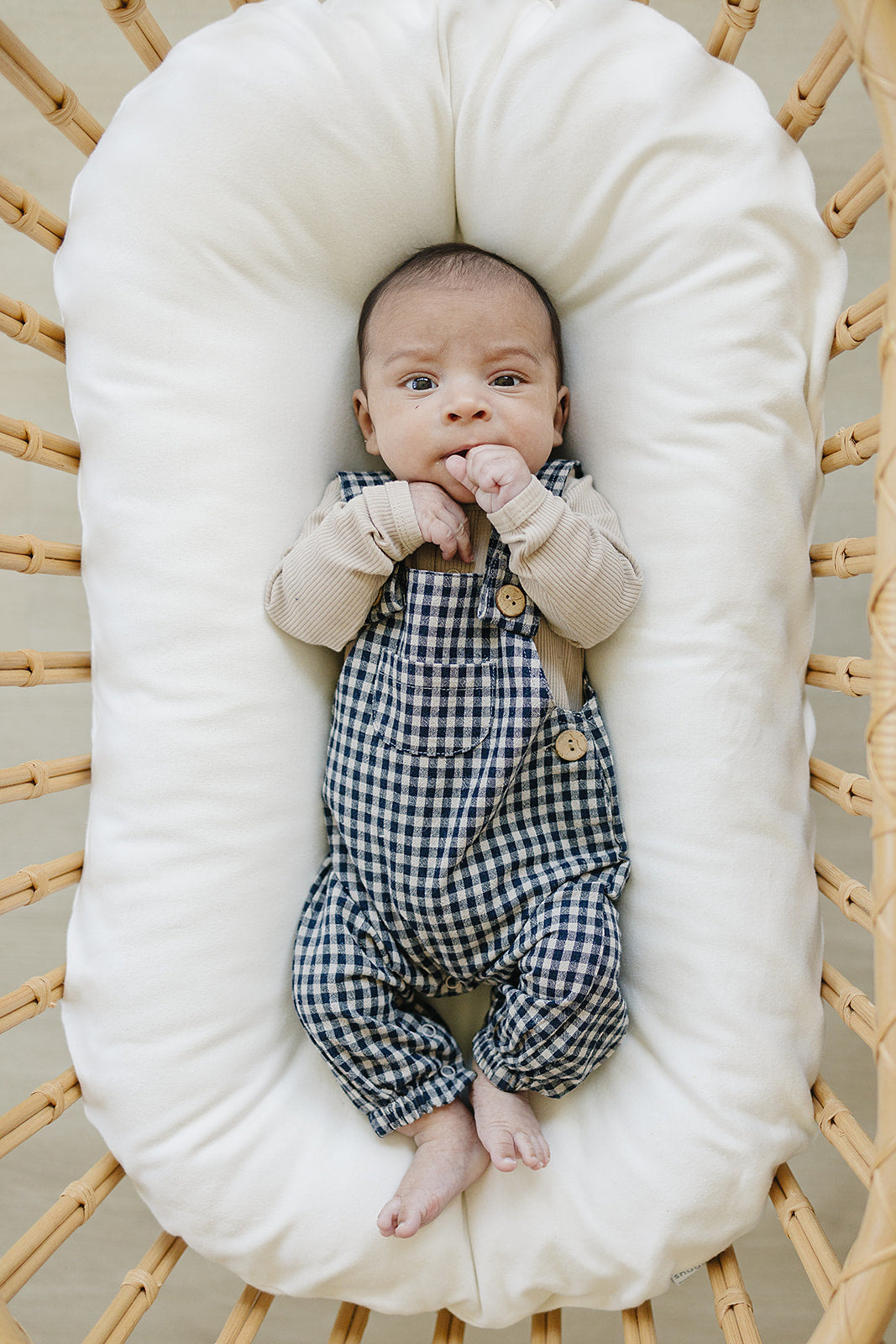 Gingham Linen Overalls Mebie Baby